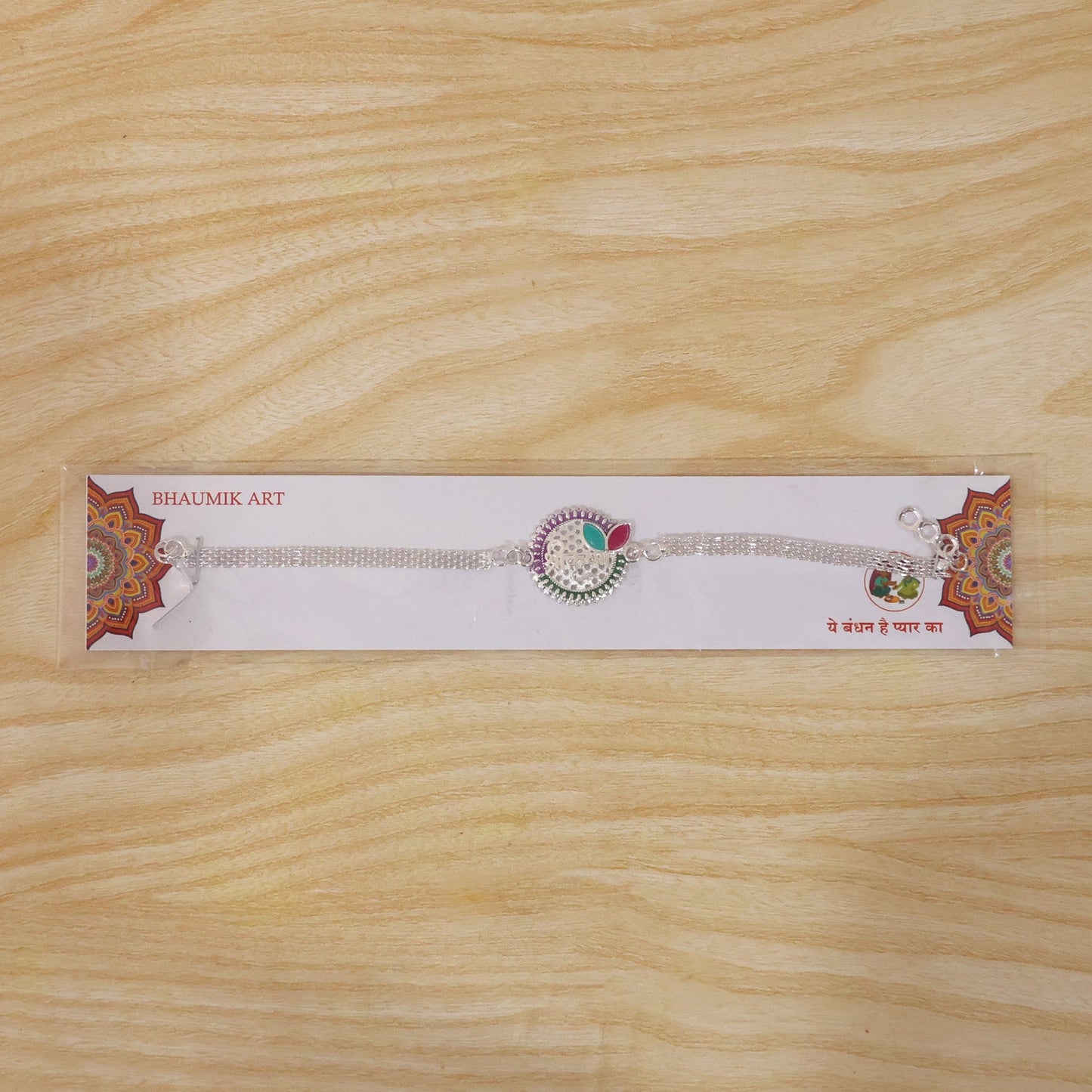 Festive Rakhi with traditional design elements for Raksha Bandhan