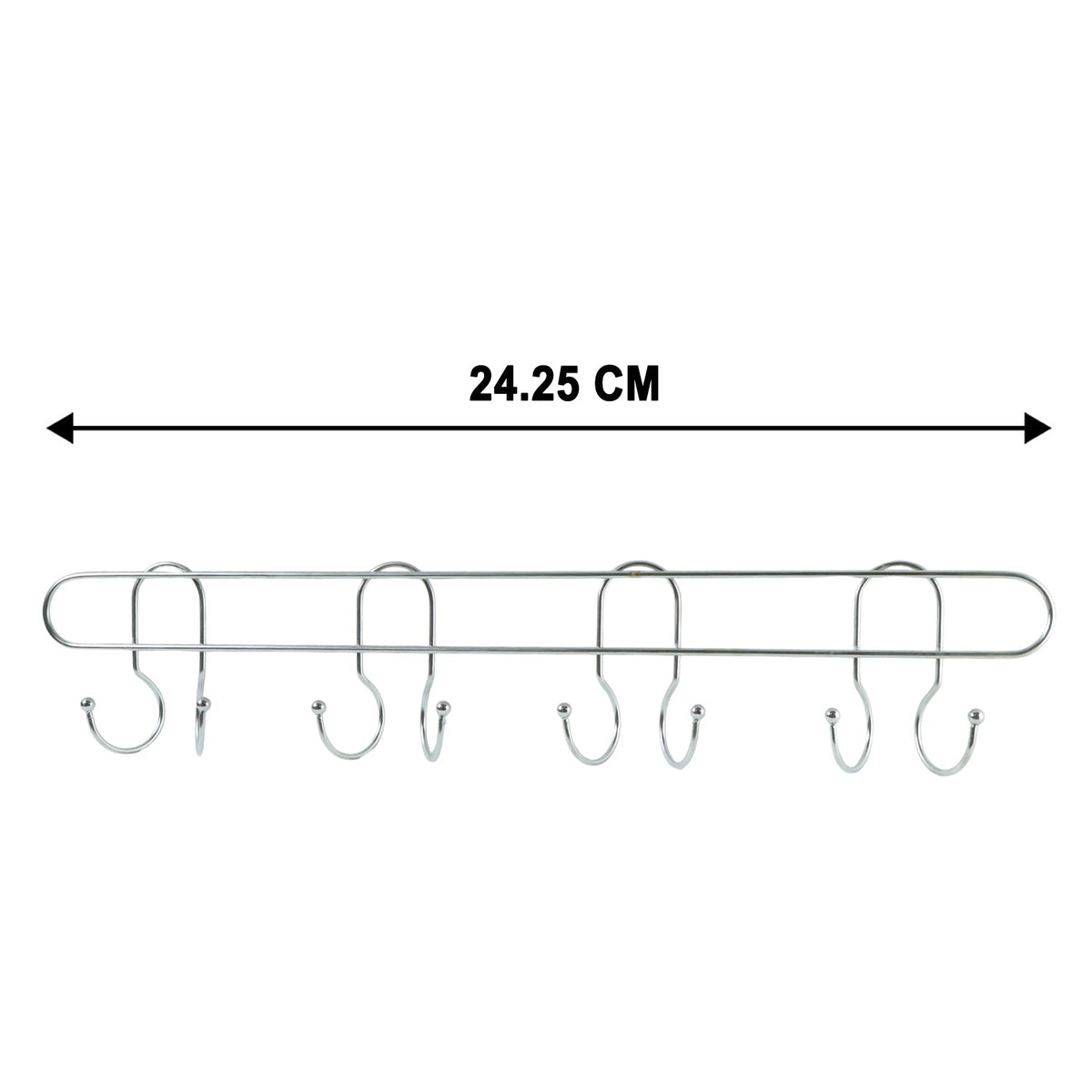 Long Stainless Steel Multi Hook Rack for Home Wall, Clothes and Bags (1 Pc)