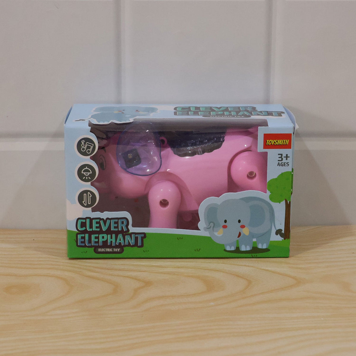 Musical Elephant Toy with Colourful Lights for Fun Indoor Playtime (1 Pc)