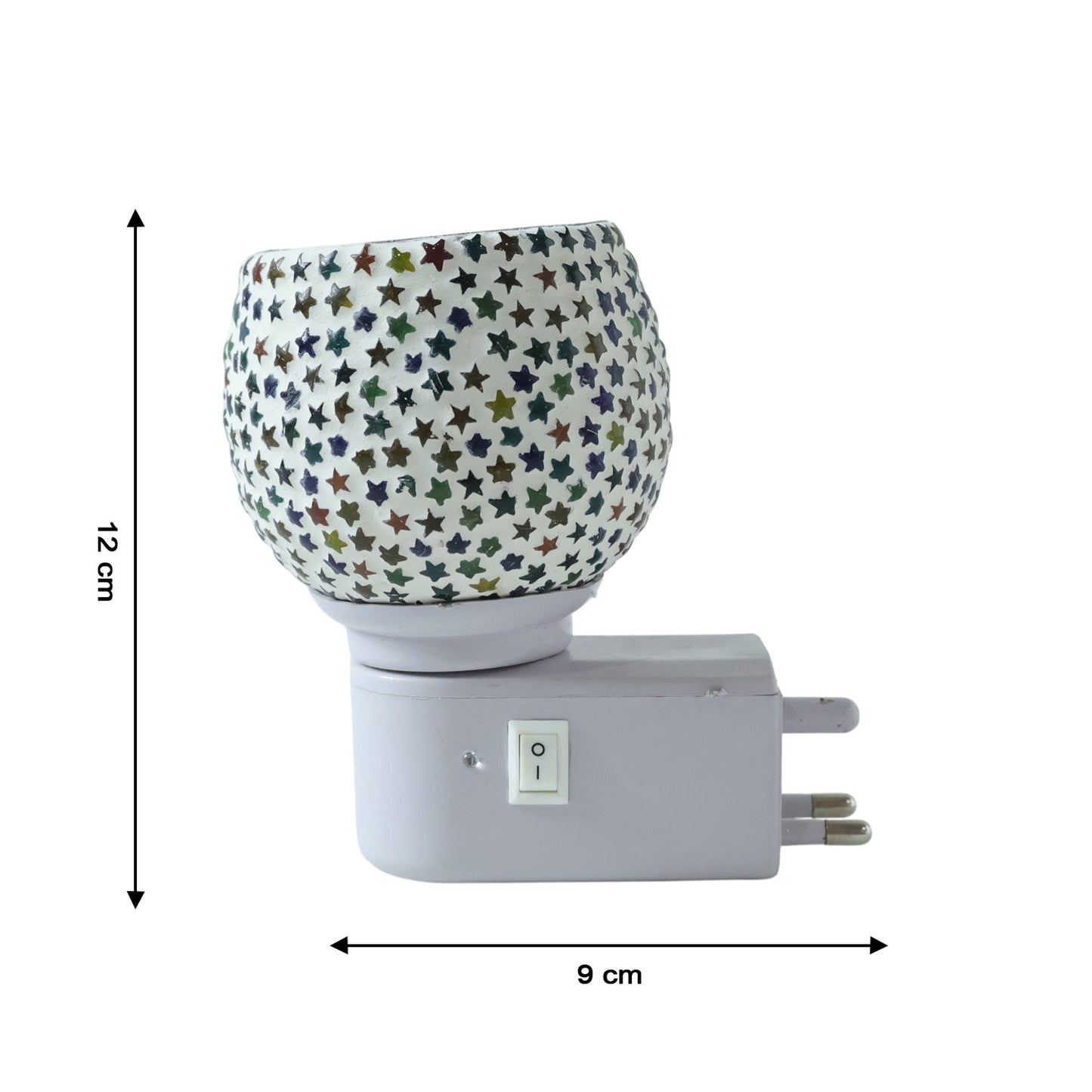 Decorative Star Pattern Mosaic Glass Plug-In Night Lamp (1 Pc)