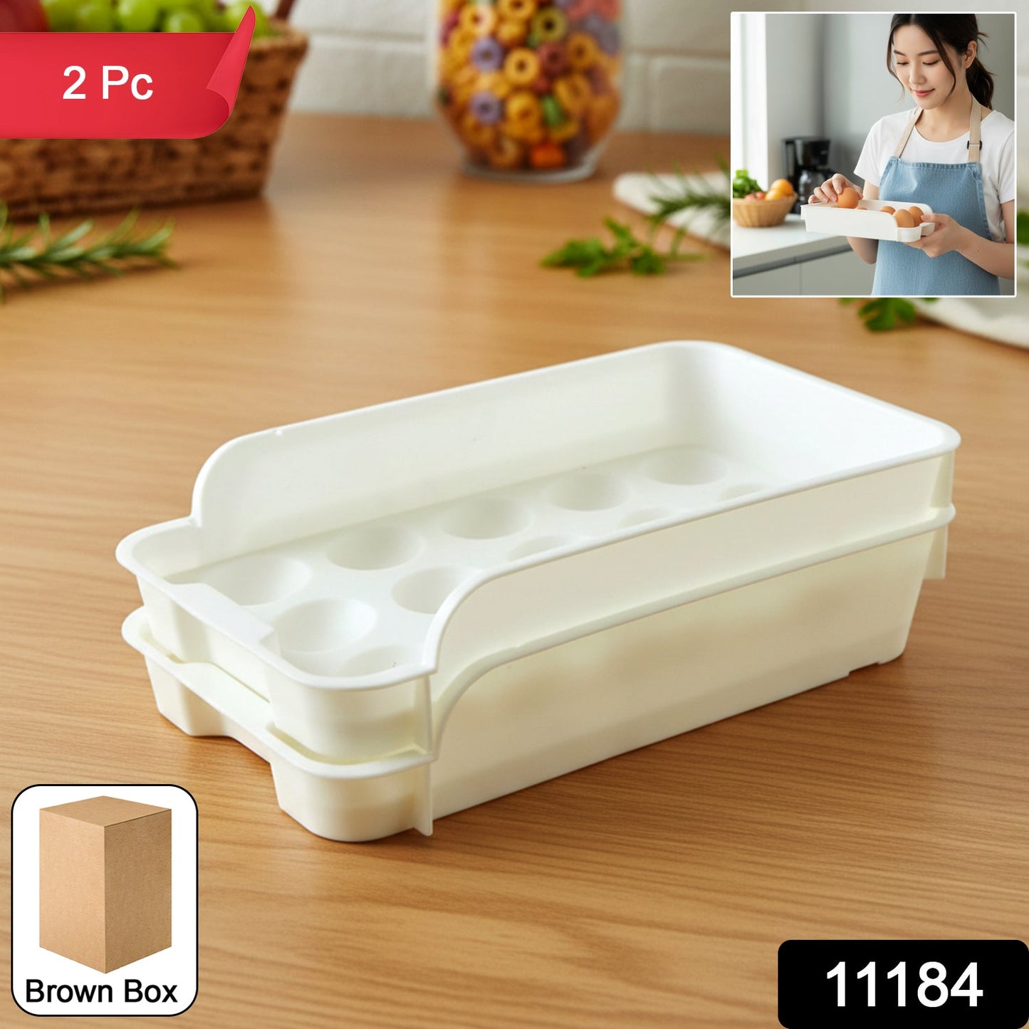refrigerator egg tray organizer for kitchen fridge