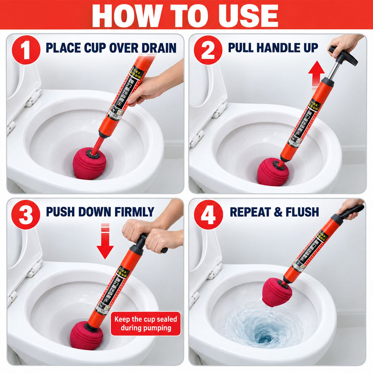 Toilet plunger white bg