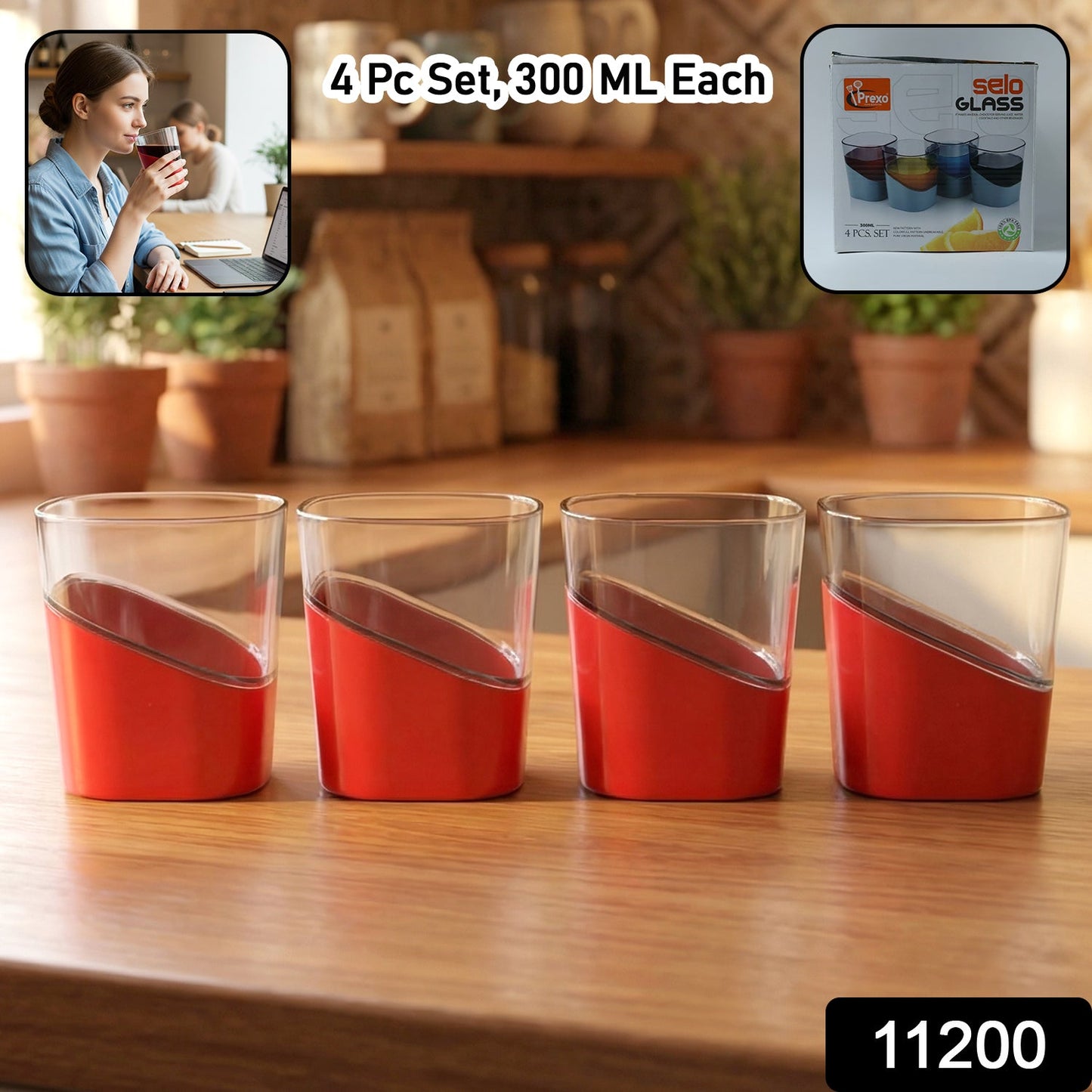 plastic drinking glass set with grip base design