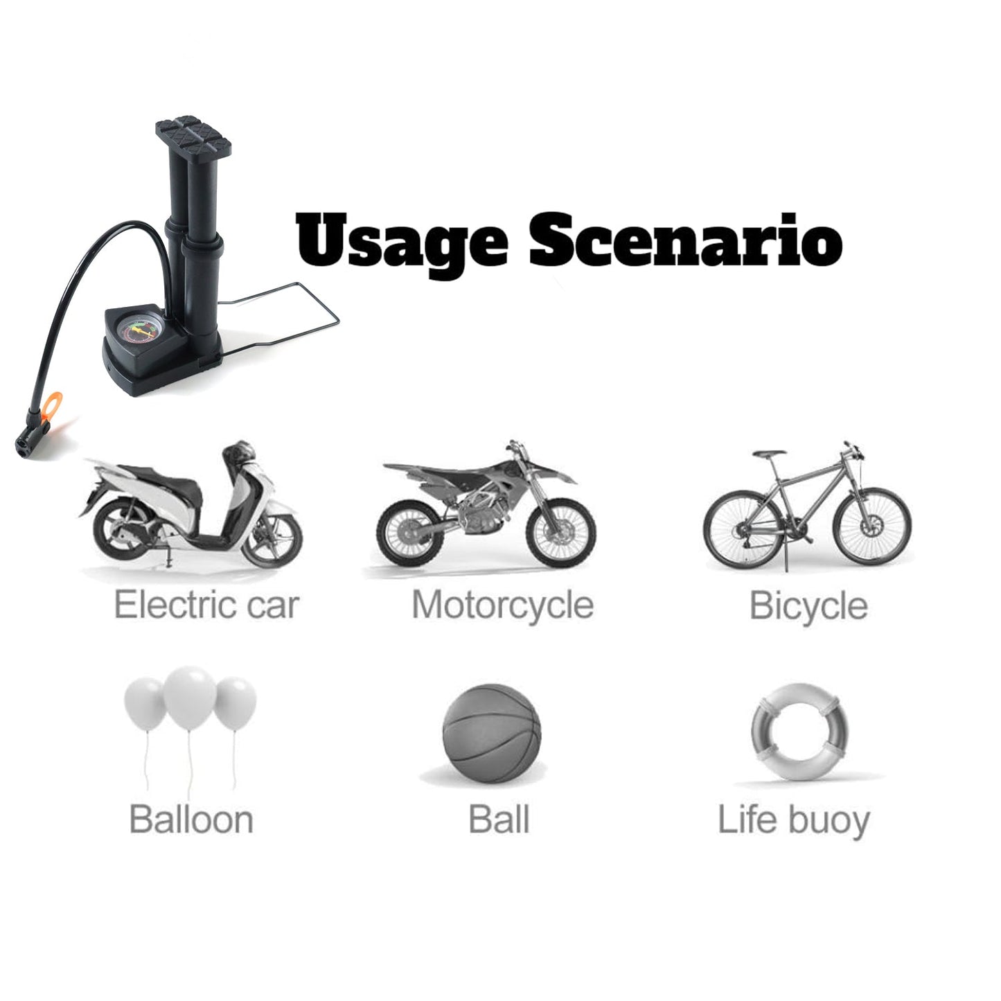 Double Cylinder Foot Air Pump (1 Set)