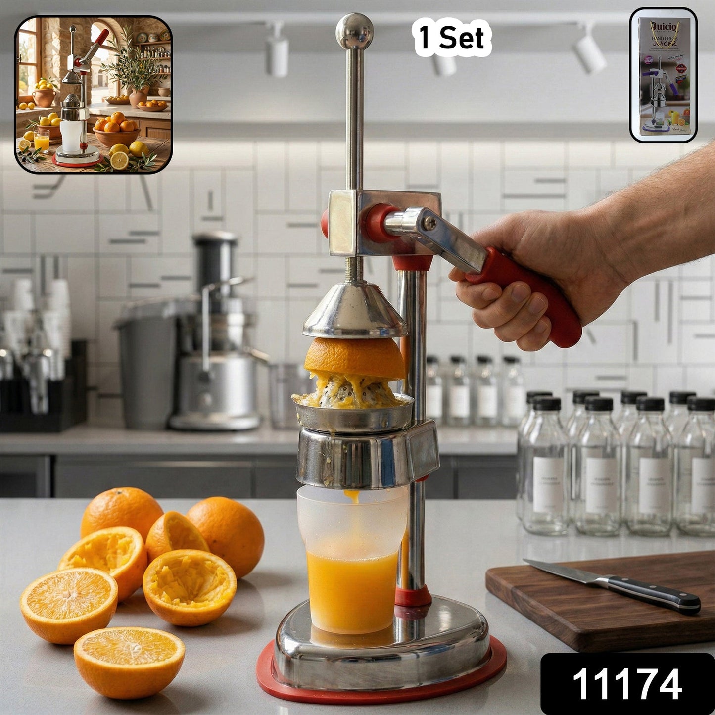 Heavy Duty Manual Hand Press Juicer Machine (1 Set)