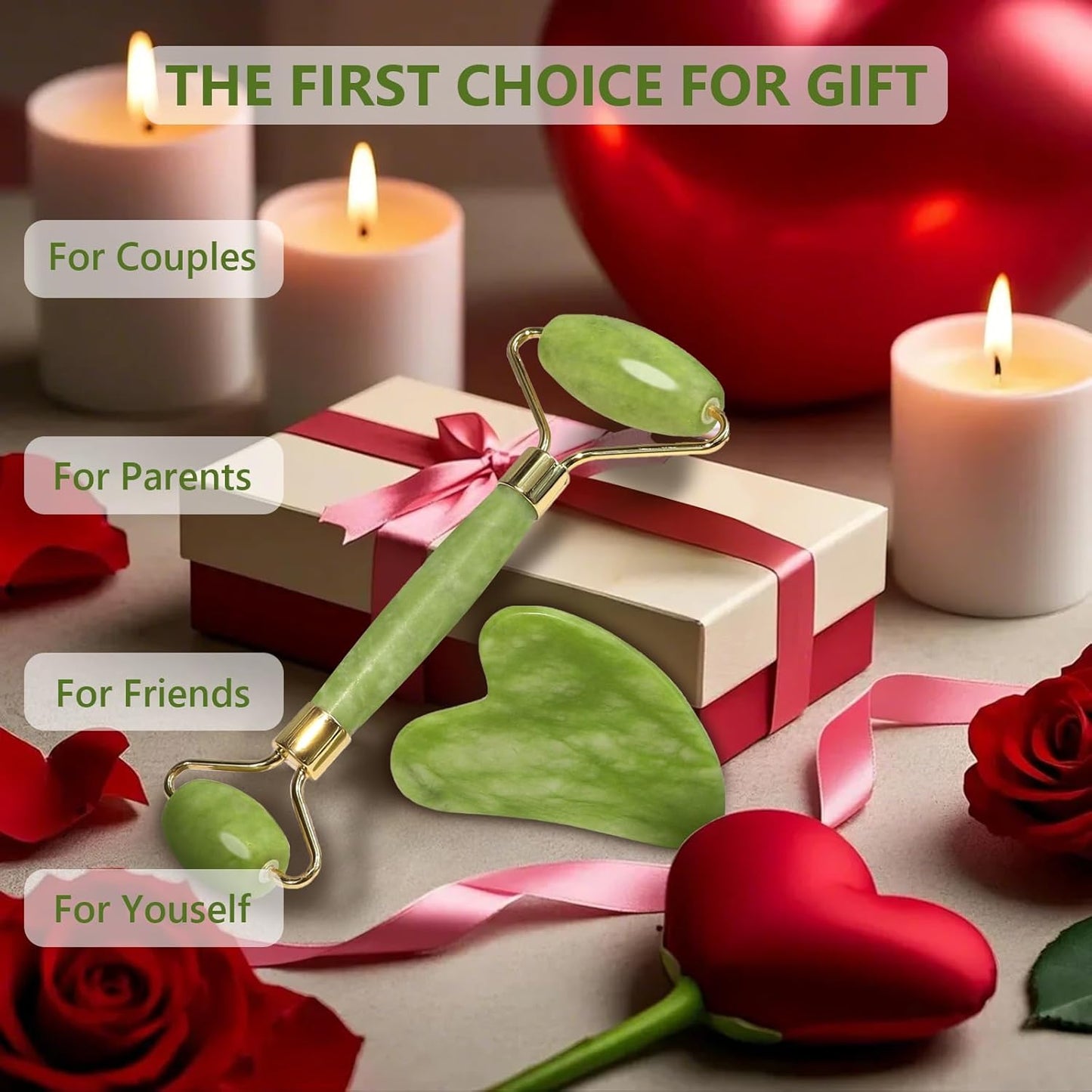 Facial Face Roller & Gua Sha Massage Set (1 Set)