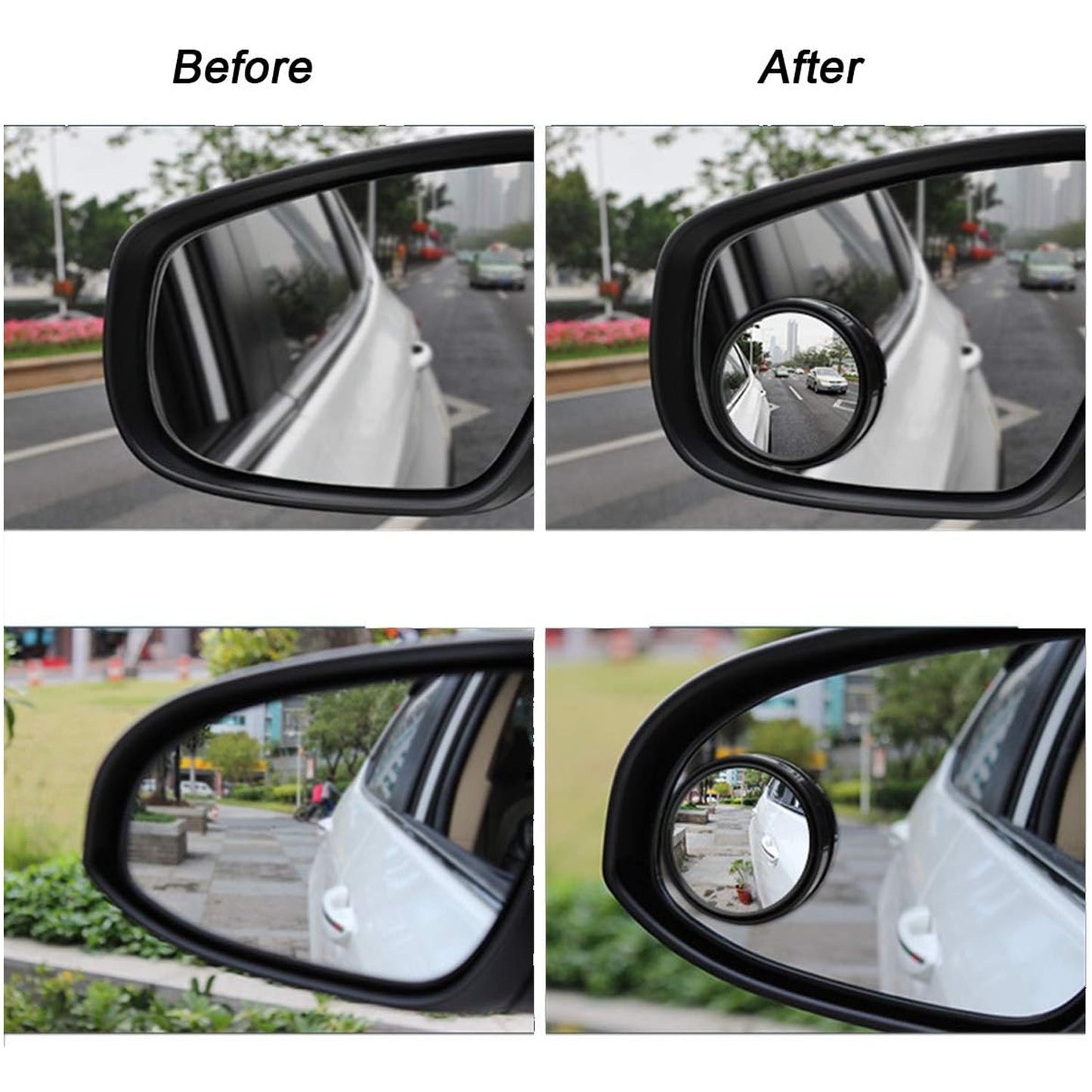 2 Pc Car Blind Spot Convex Side Mirror Set (1 Pc / Mix Color)