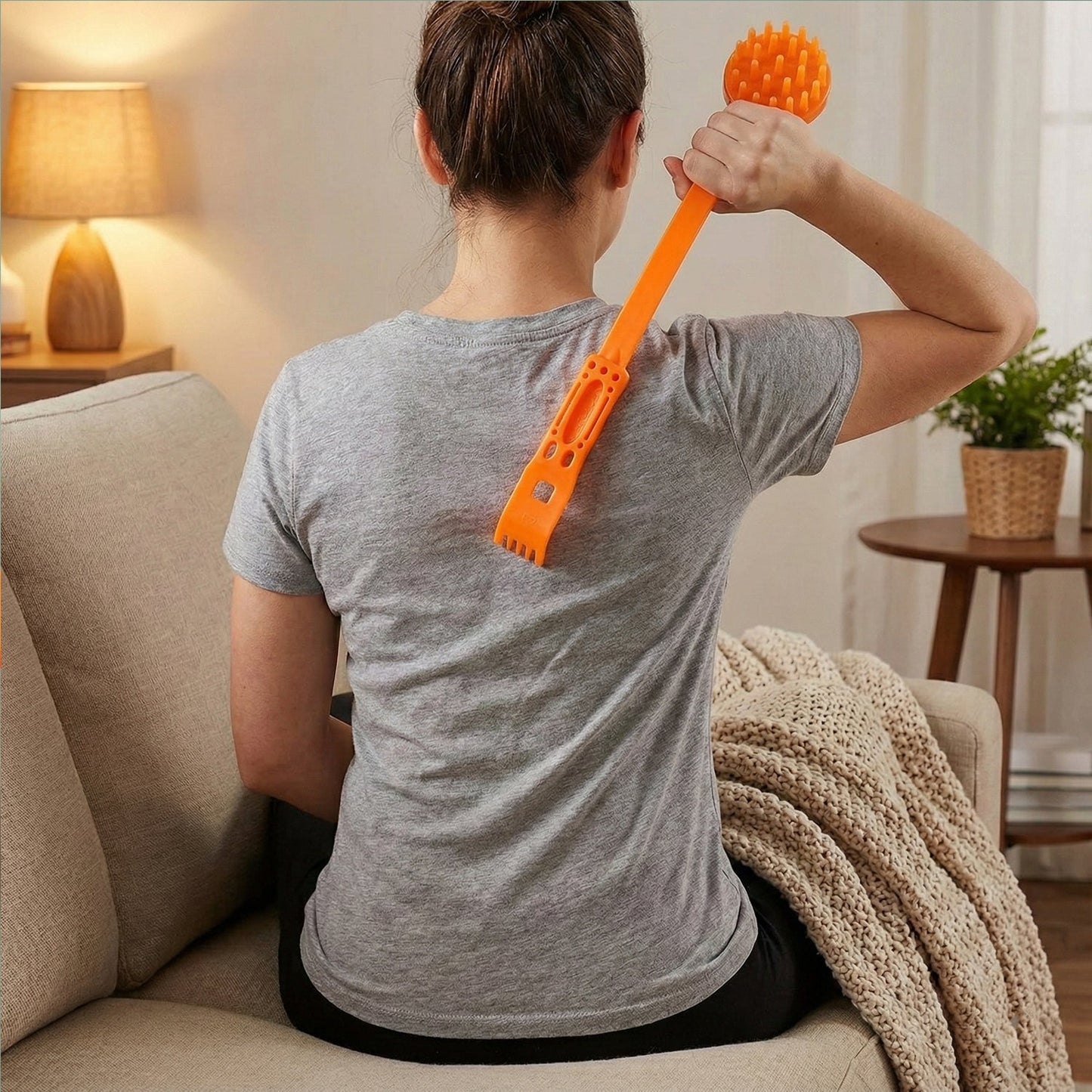 Long Handle Body Massage Roller Stick (1 Pc)