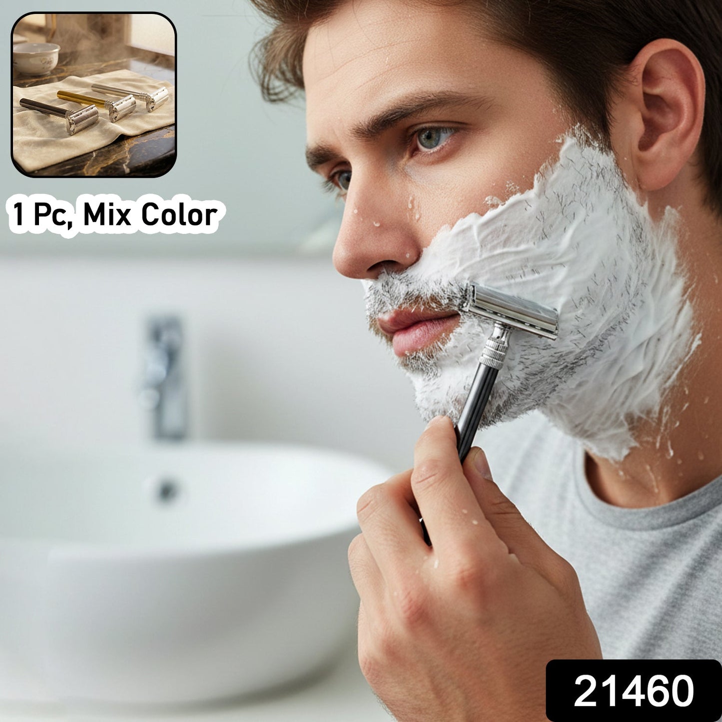 traditional metal shaving razor for men
