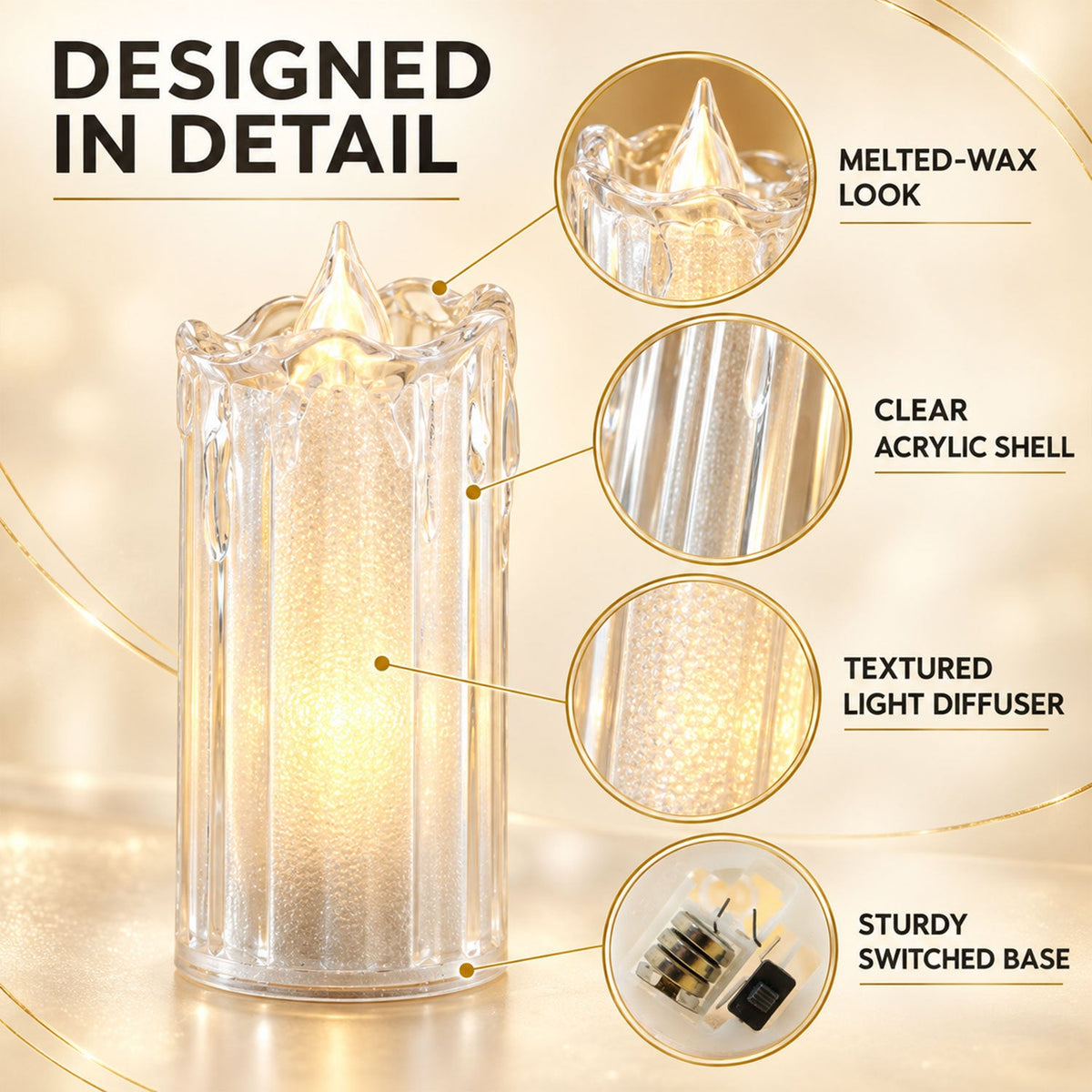 LED candles white bg