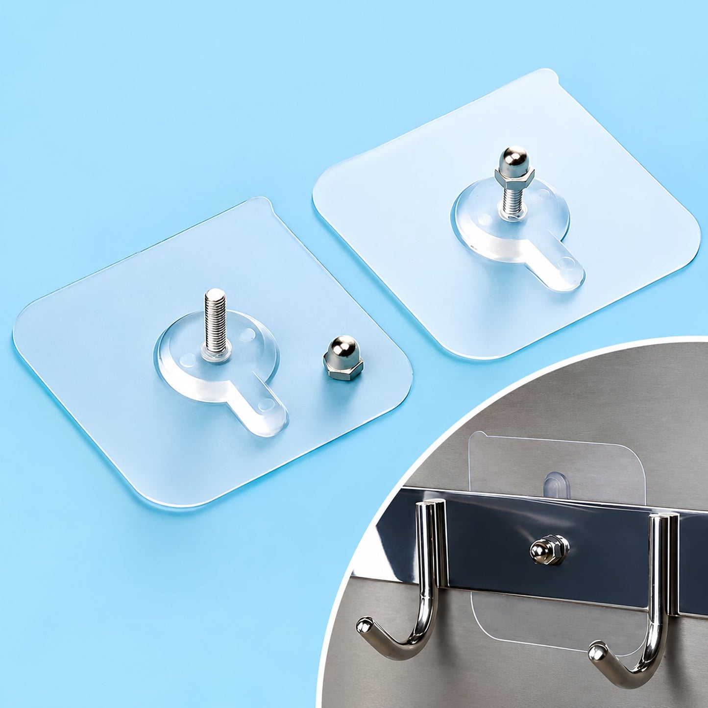 Self stick hook metal surface
