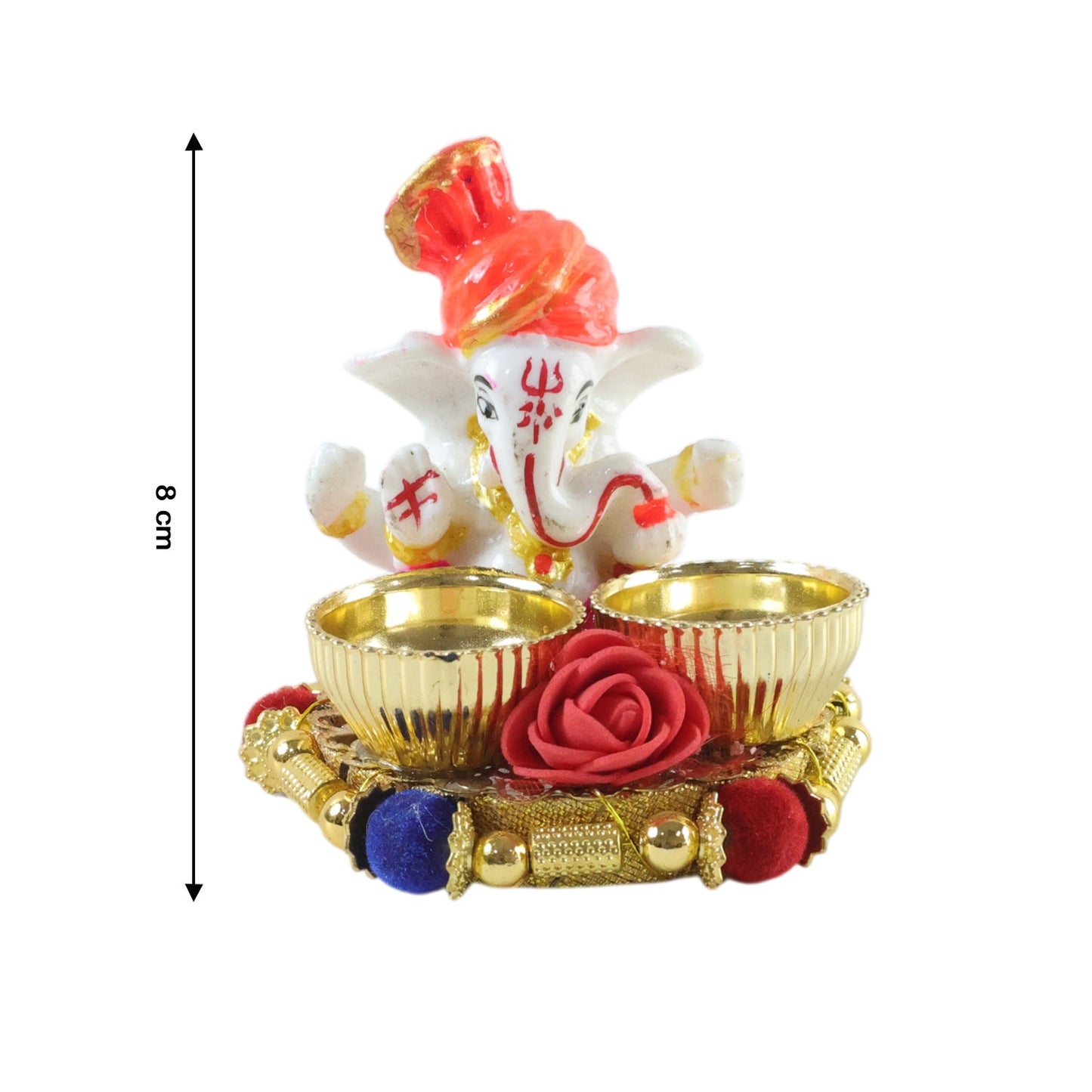 Decorative Lord Ganesha Pooja Thali Set (1 Pc)