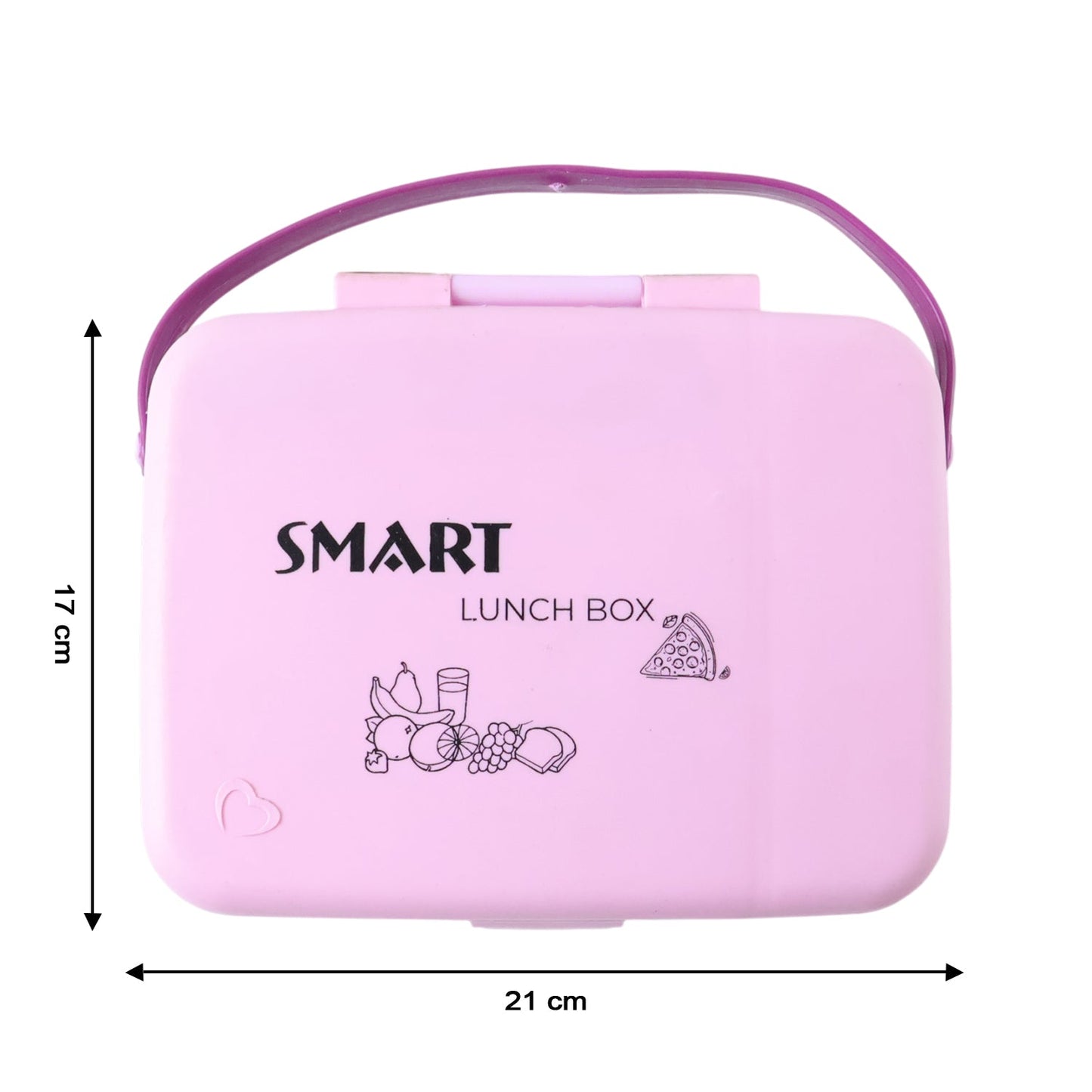 Smart Leak Proof Lunch Box with 3 Compartments and Spoon Set (1 Set)