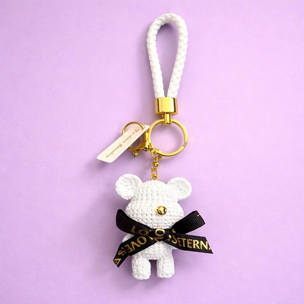 Cute Bear Keychain with Strap Decorative Bag Charm