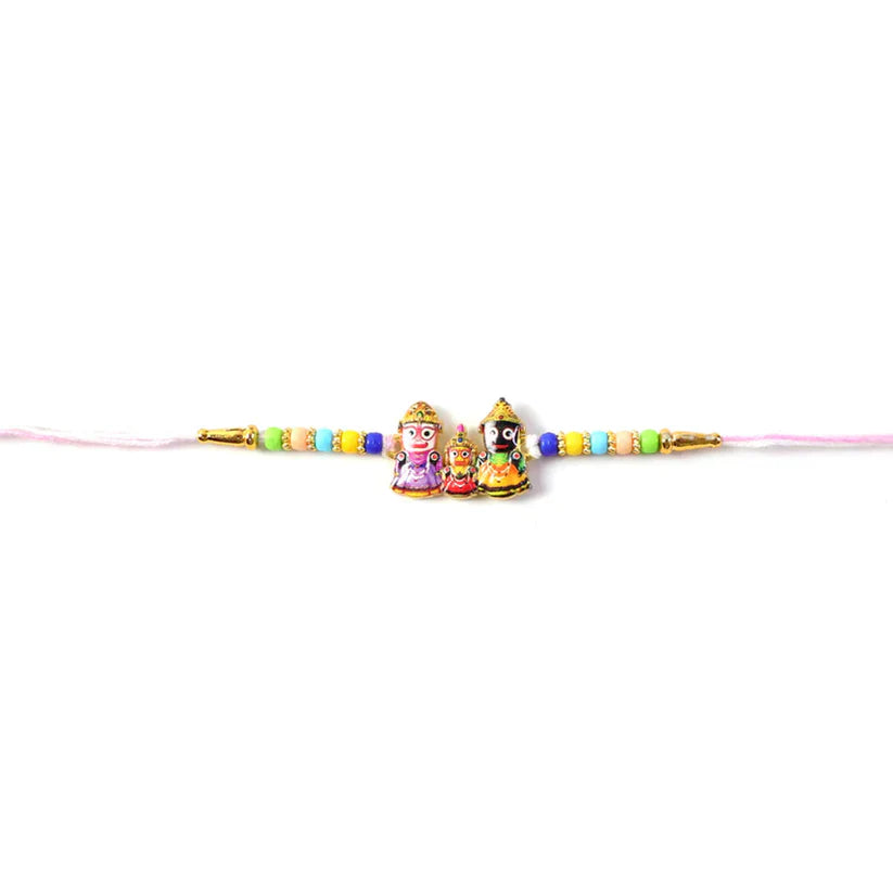 Beautifully crafted Jagannath Rakhi with religious significance for brother