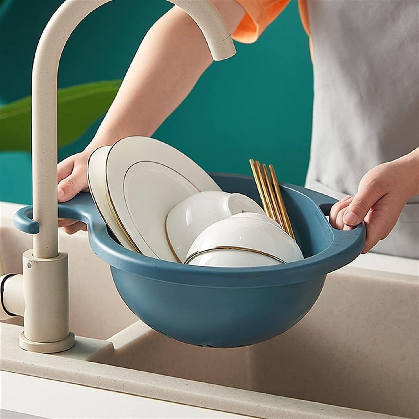 Drain basket for washing fruits and vegetables