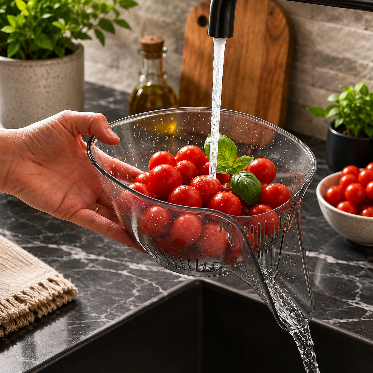 Fruit & Vegetable Washing Strainer Basket Easy, Hygienic Rinsing