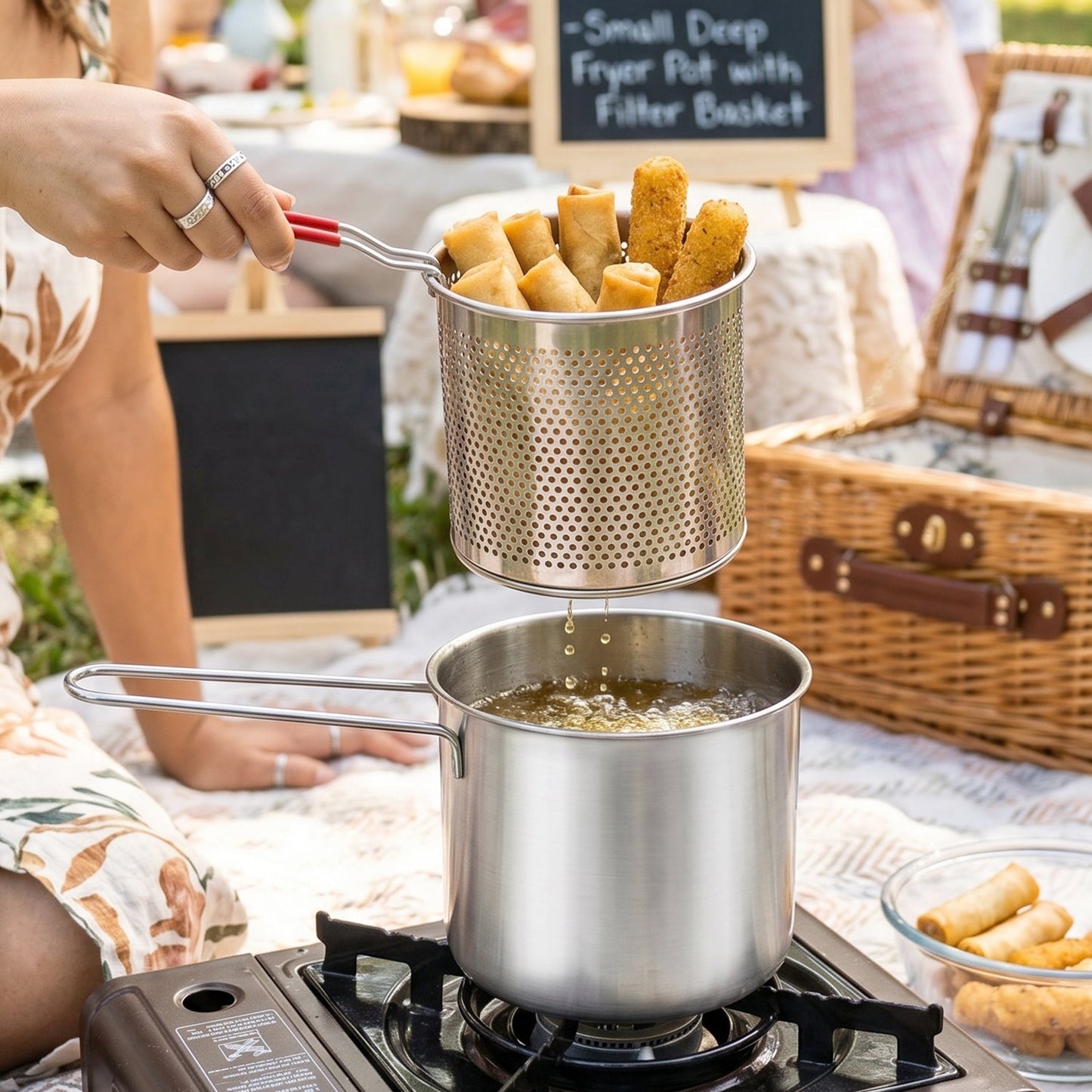 Frying pot deep frying use