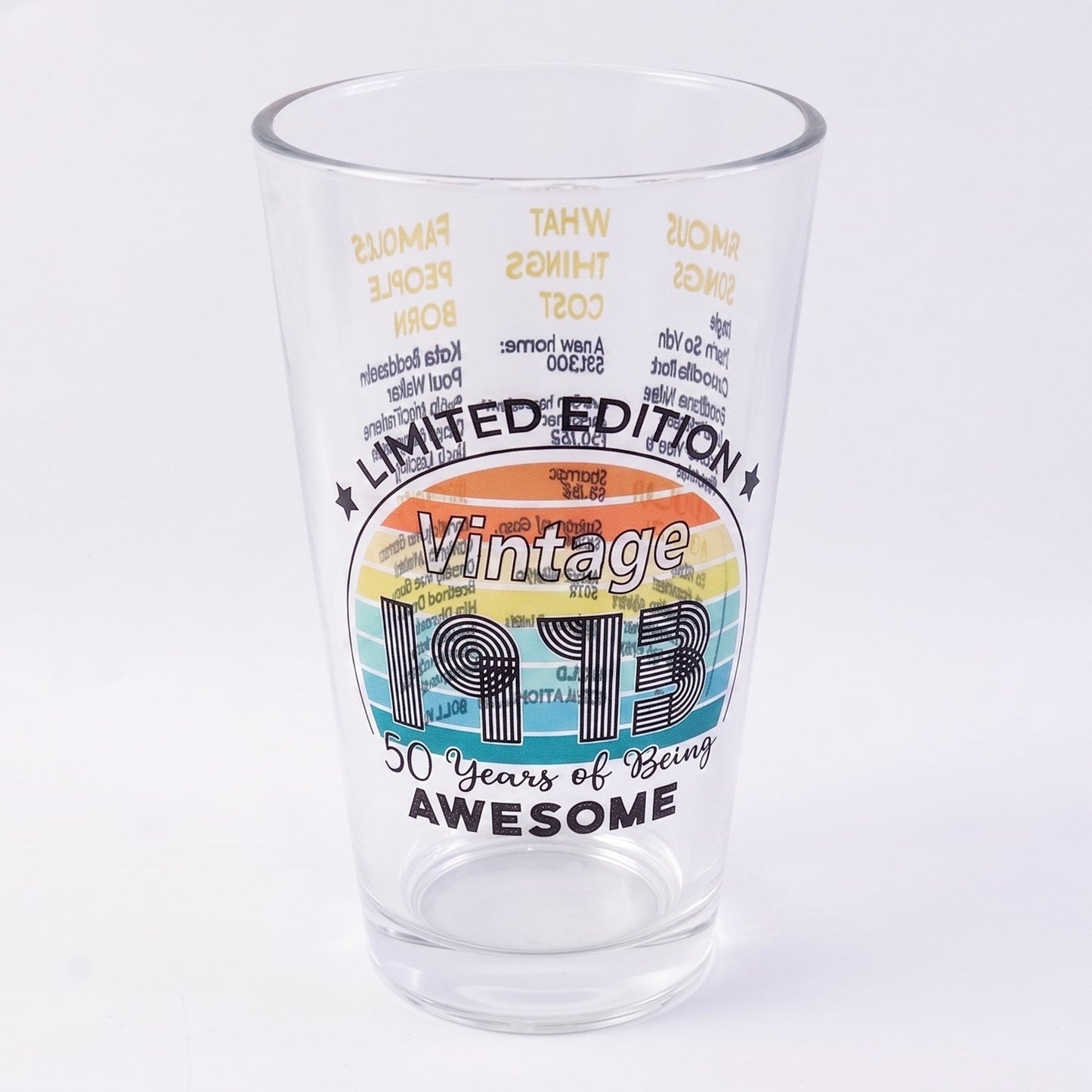 Glass tumbler white bg