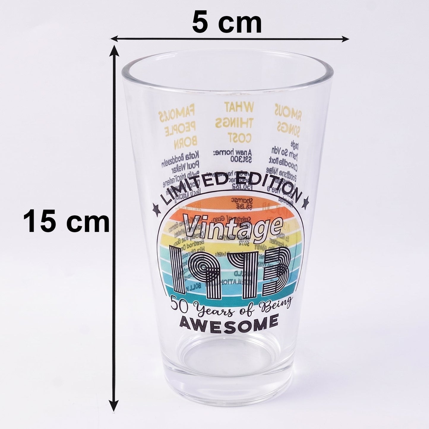 Glass tumbler size guide