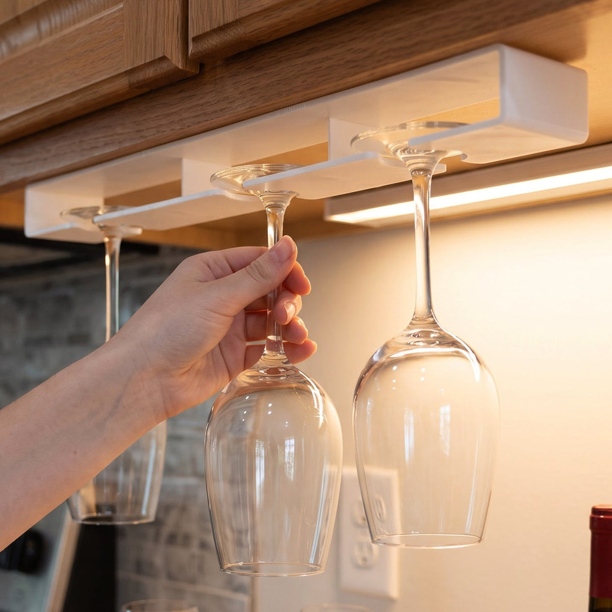 Stemware holder cabinet storage