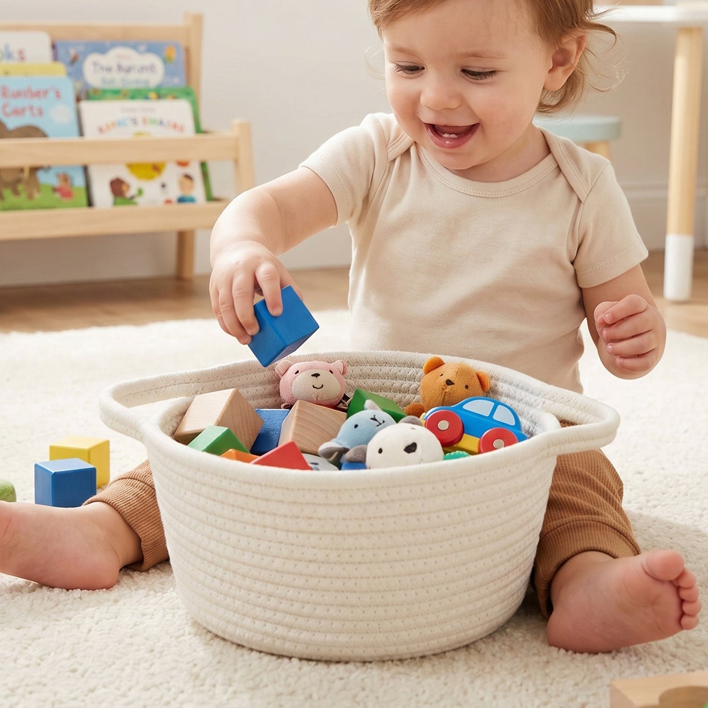 Storage basket organizing use