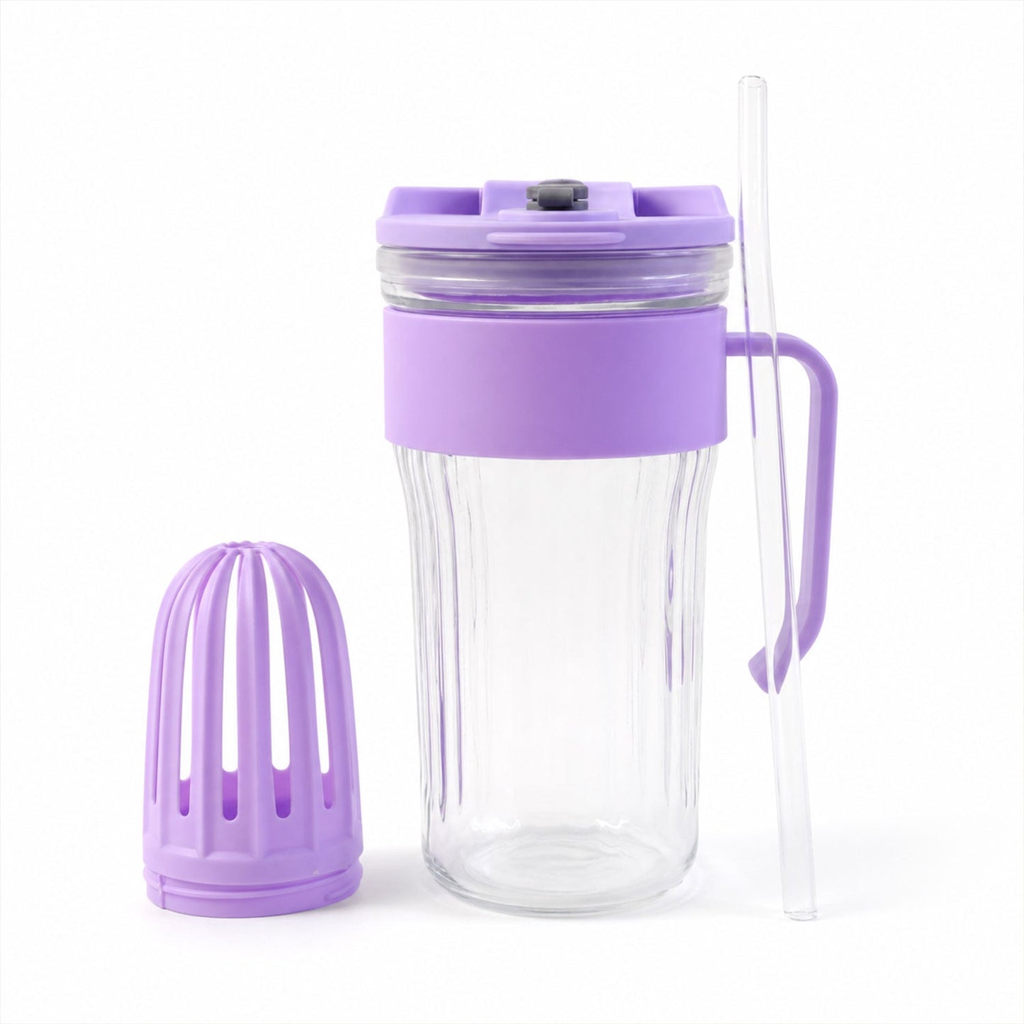 Glass tumbler white bg