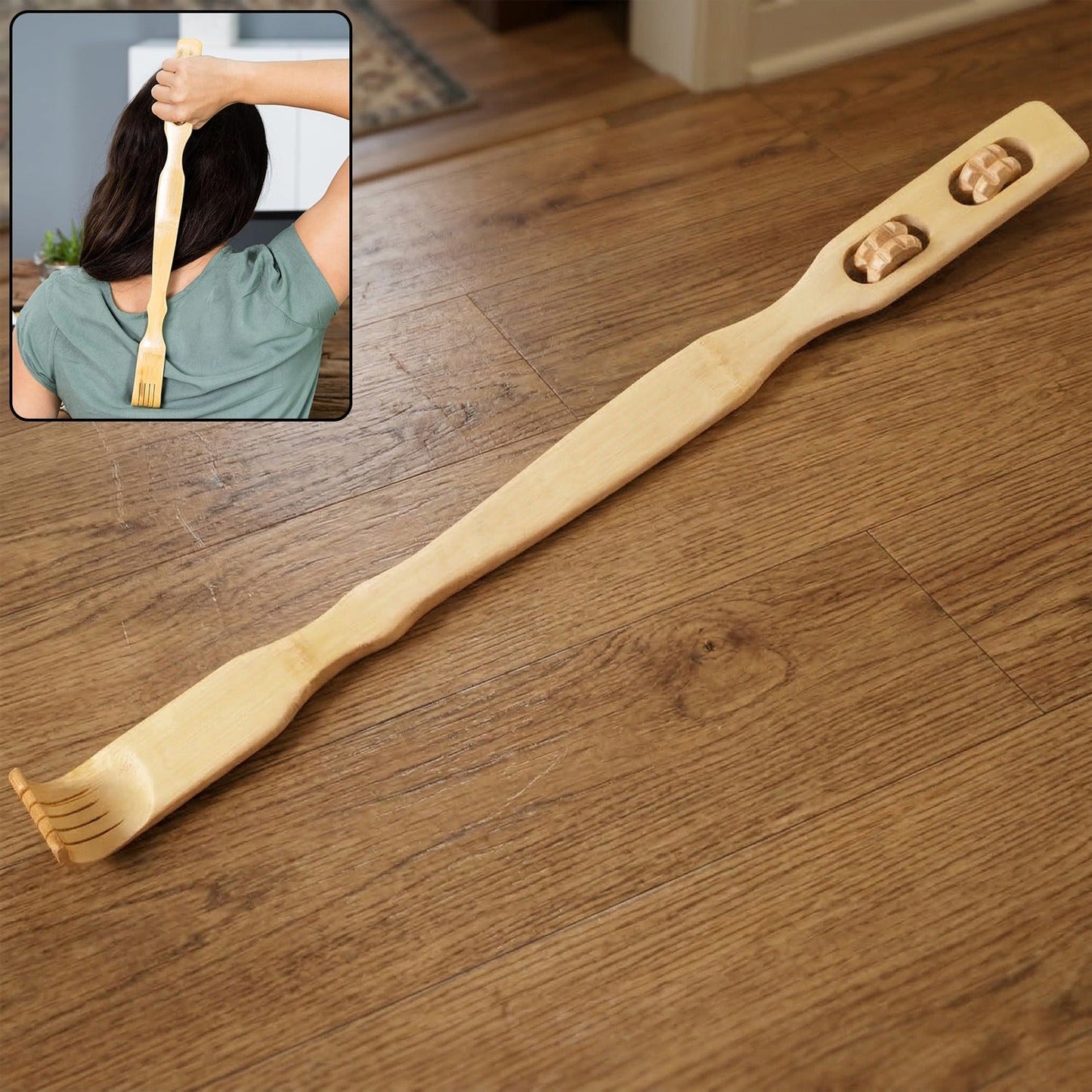 Wooden Back Massager Stick (1 Pc, 46 Cm)