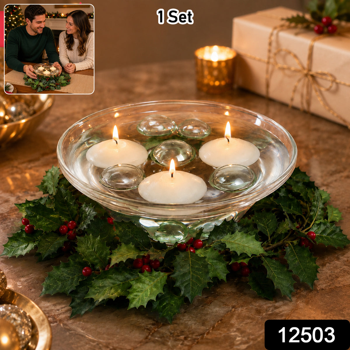 Floating Candle Holder (1 Pc): Romantic Ambiance, Table Decor