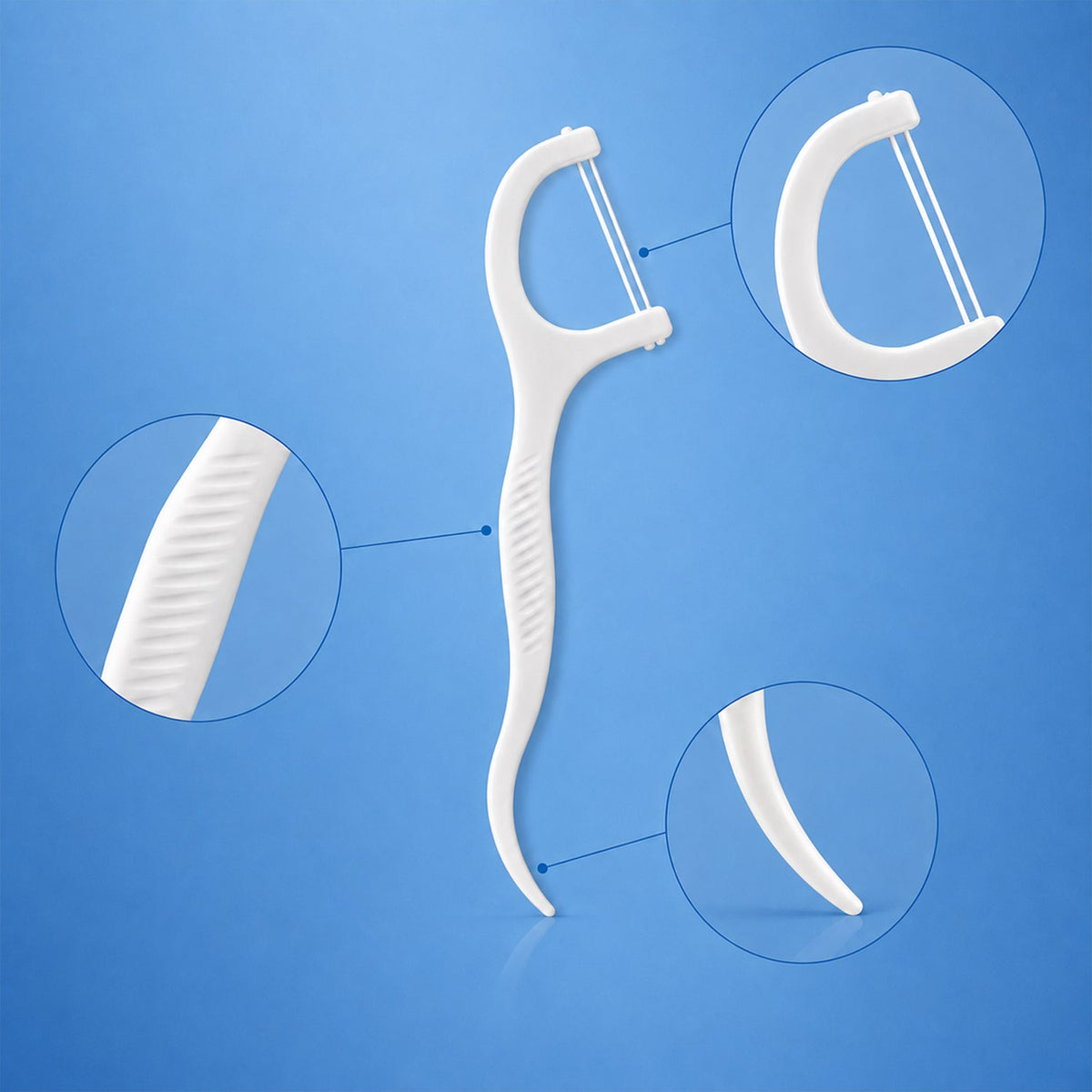 2 in 1 Dental Floss Toothpick Sticks with Storage Box for Oral Care (50 Pieces)