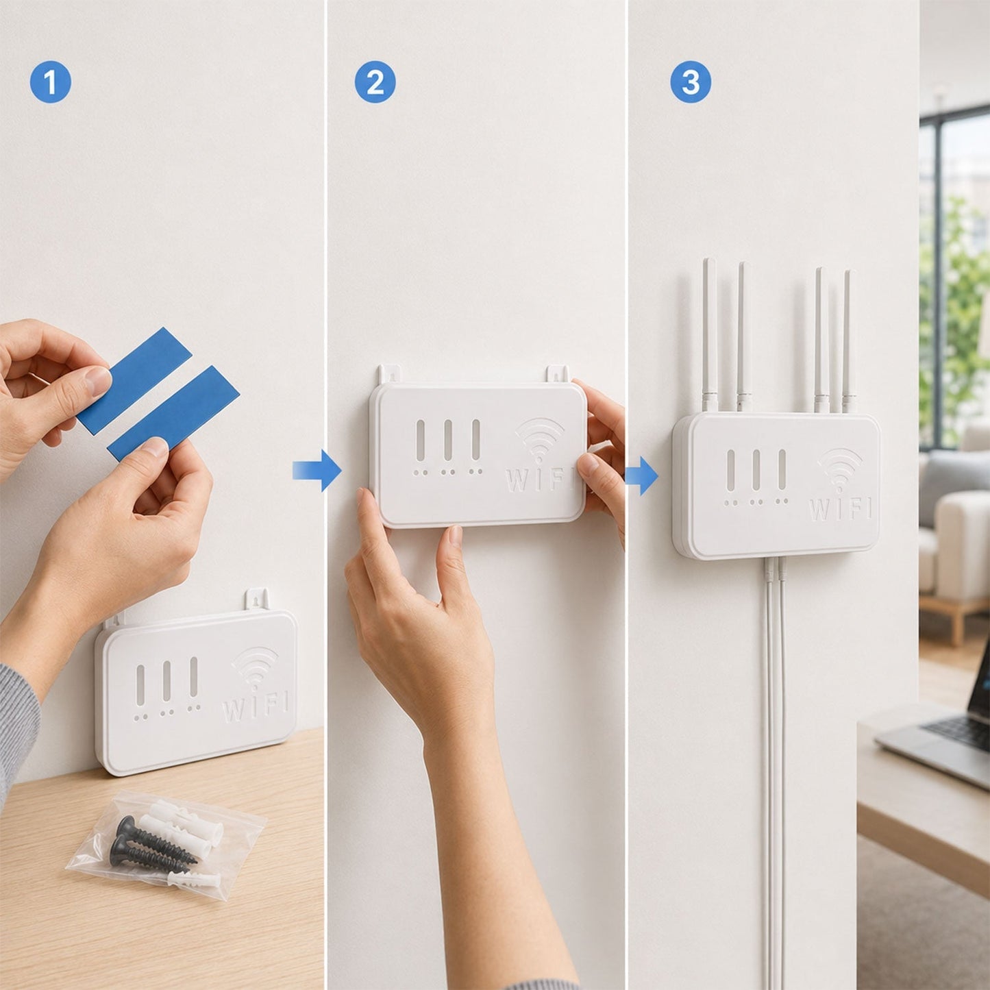 Router holder wall mount use