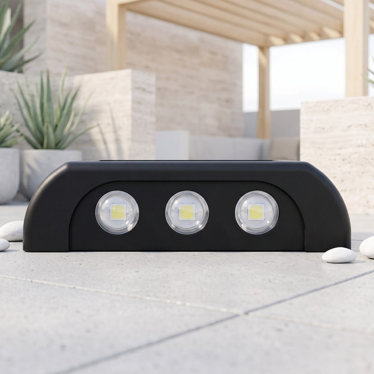 Solar wall light LED lens view