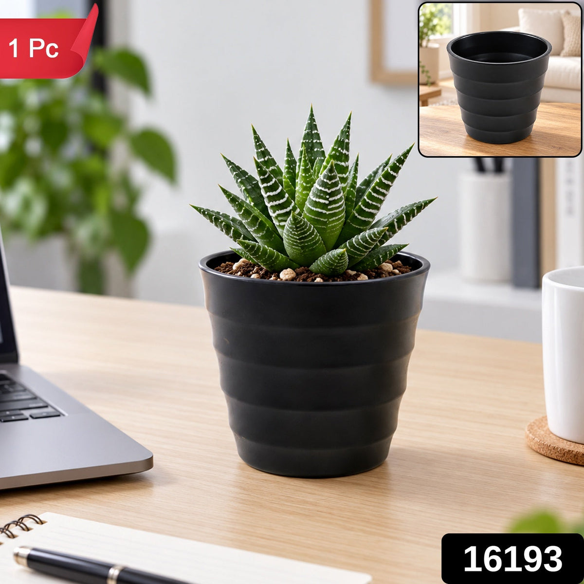 Stylish Ribbed Flower Pot for Indoor Plants, Home decor and Tabletop Use