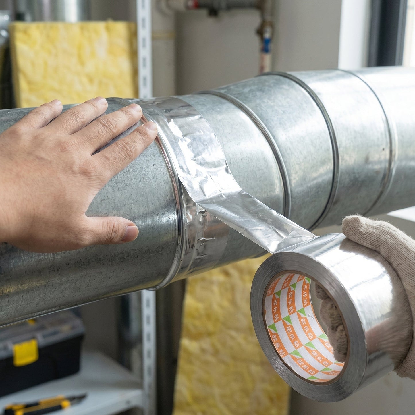 Foil tape pipe sealing use