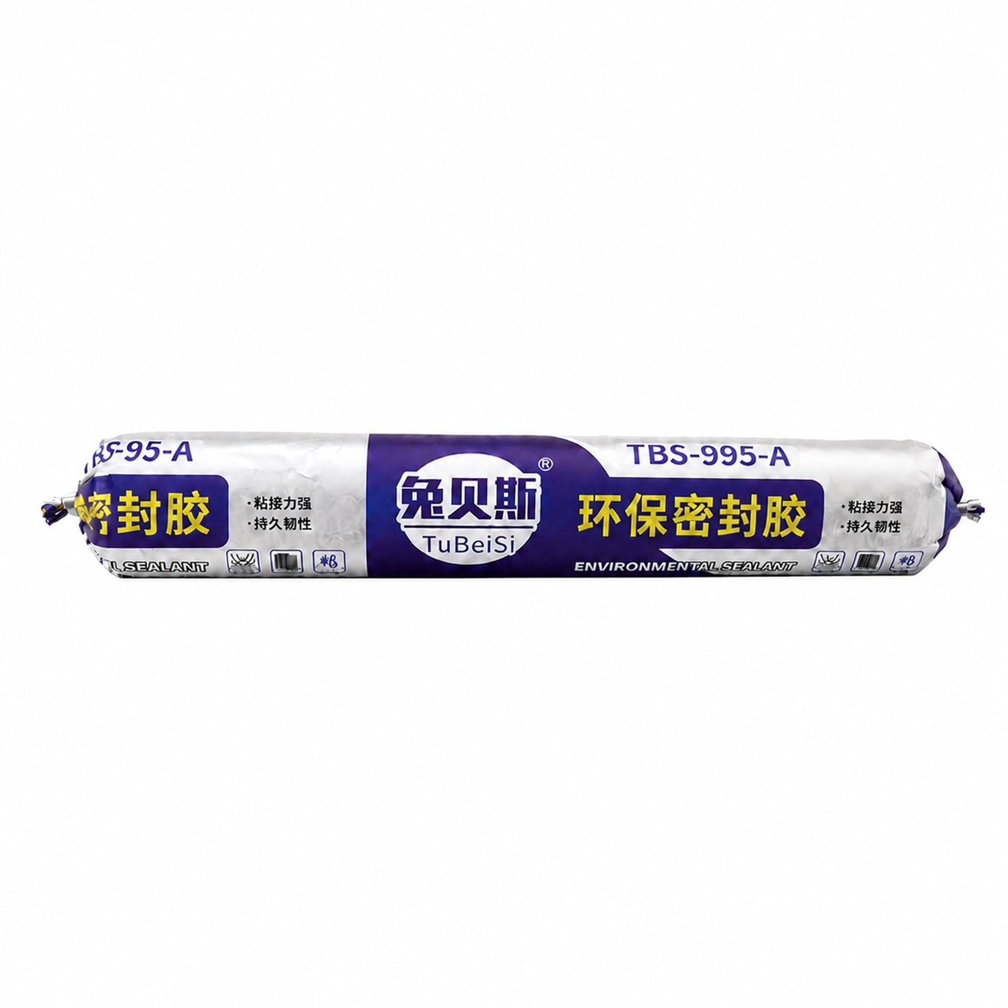 Waterproof silicone sealant on white background