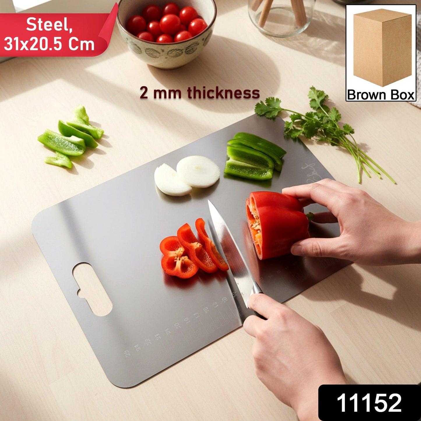 Large Stainless Steel Chopping Cutting Board (1 Pc)
