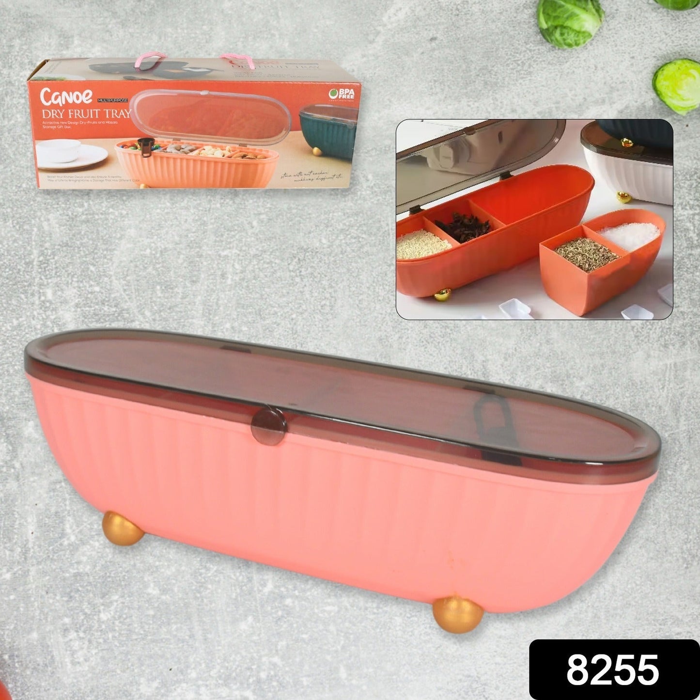 8255 Spice Bottle Spice Jar Durable Spice Seasoning Box, Jar Food Grade Spoon Seasoning Case for Kitchen / Dry fruit Tray (1 Pc)