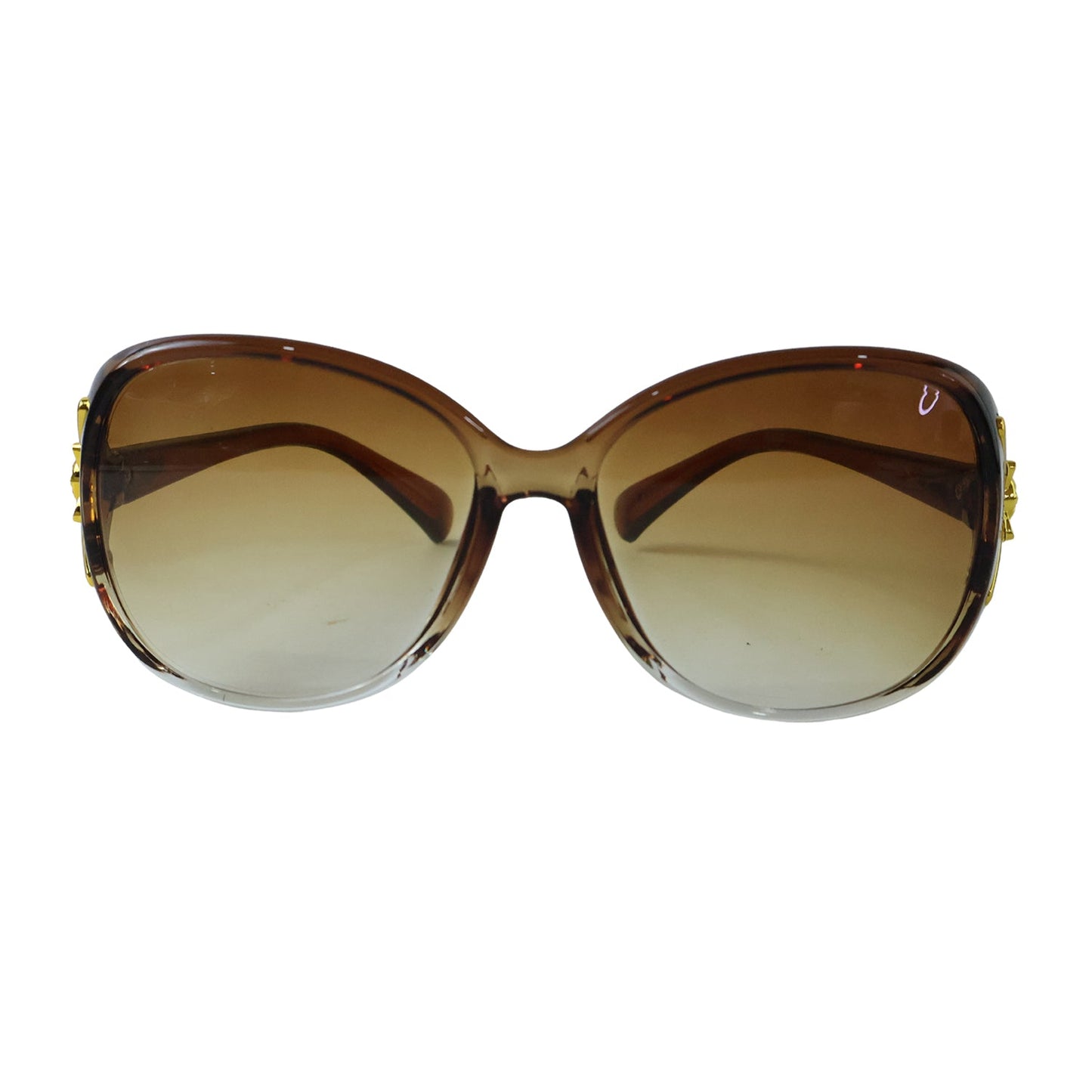 Oversized sunglasses for women with brown gradient frame on a clean white background.