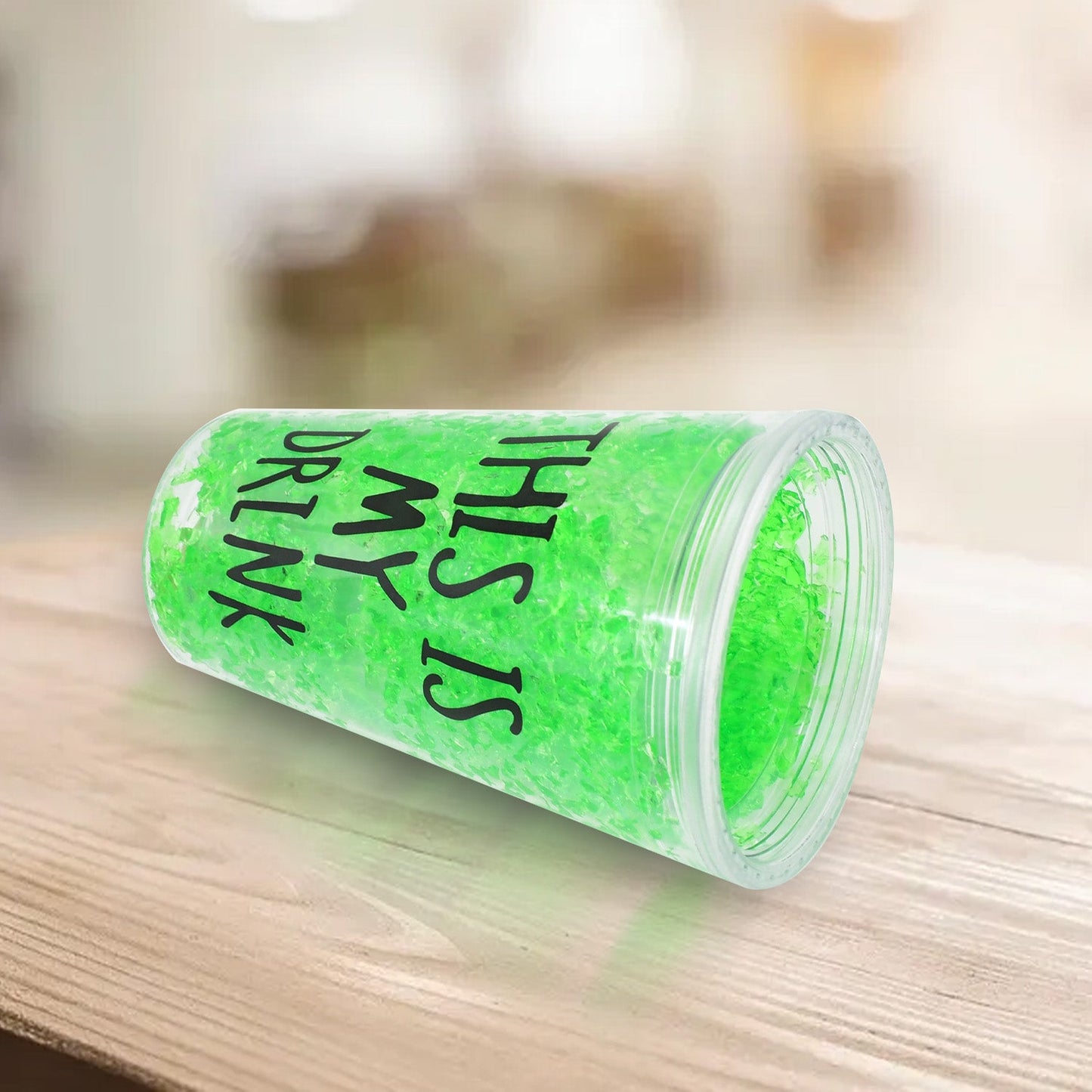 Plastic Drink Cup, Tea Coffee Tumbler with Lid and Straw (1 Pc)