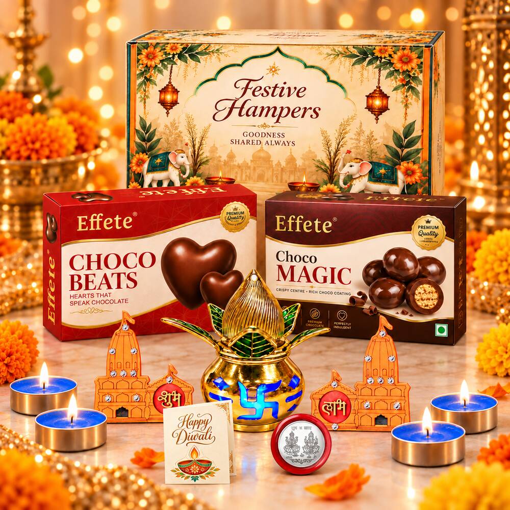 Blue Tealight Shubh Labh Combo