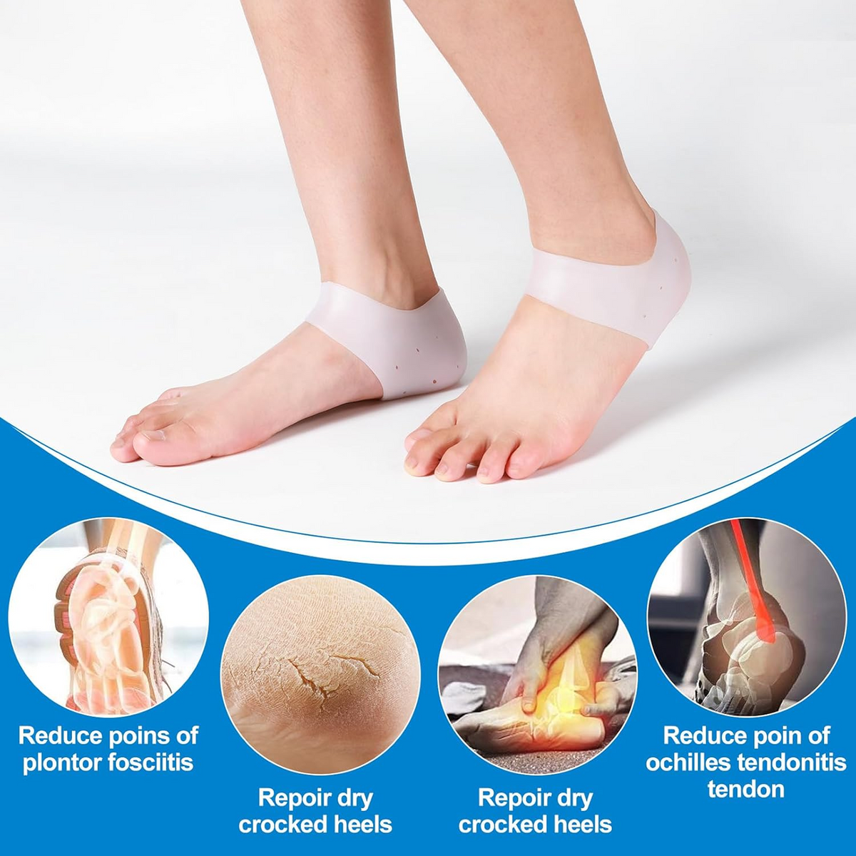 Silicone Heel Protectors – Anti-Crack Moisturizing Socks | Velvet Wellness