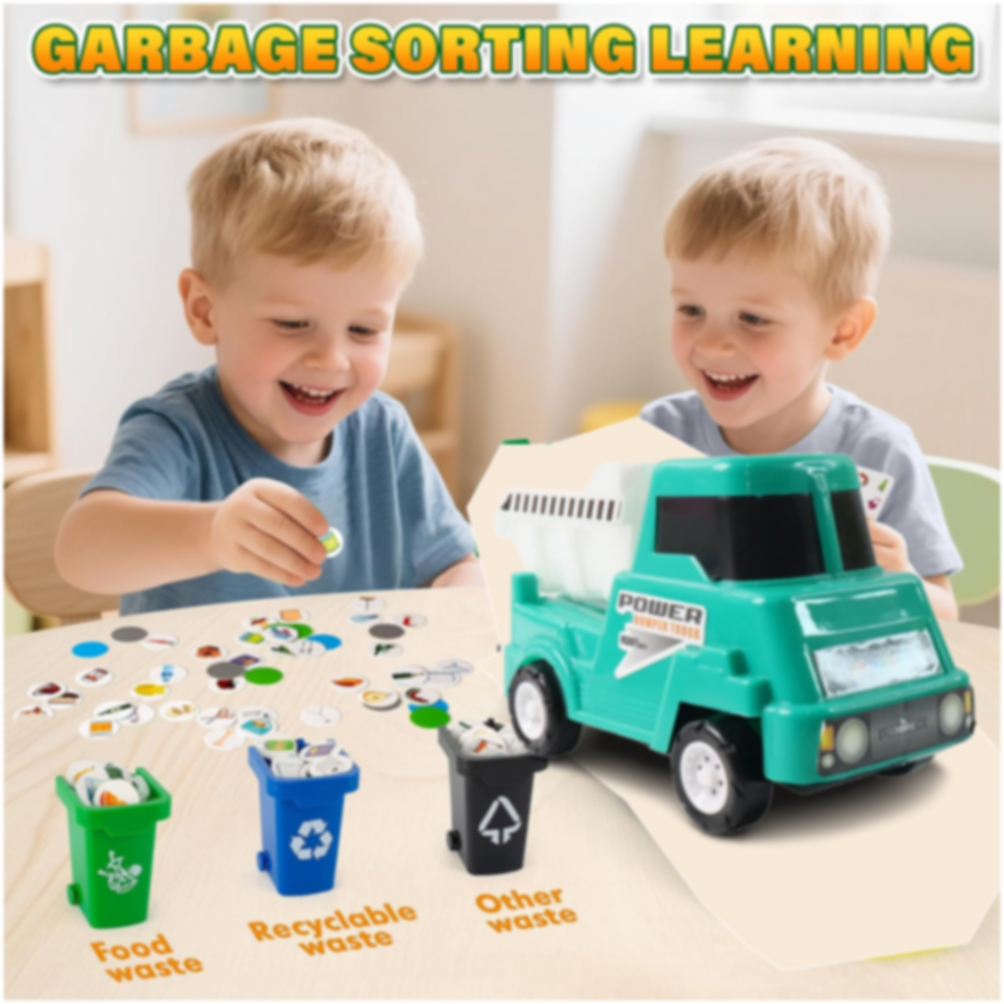 Funwoods Kids Power Dumper Truck Toy Friction Powered Construction Dump Truck Toy for Kids Playtime Indoor Outdoor Activity Toy Vehicle 1 Pc