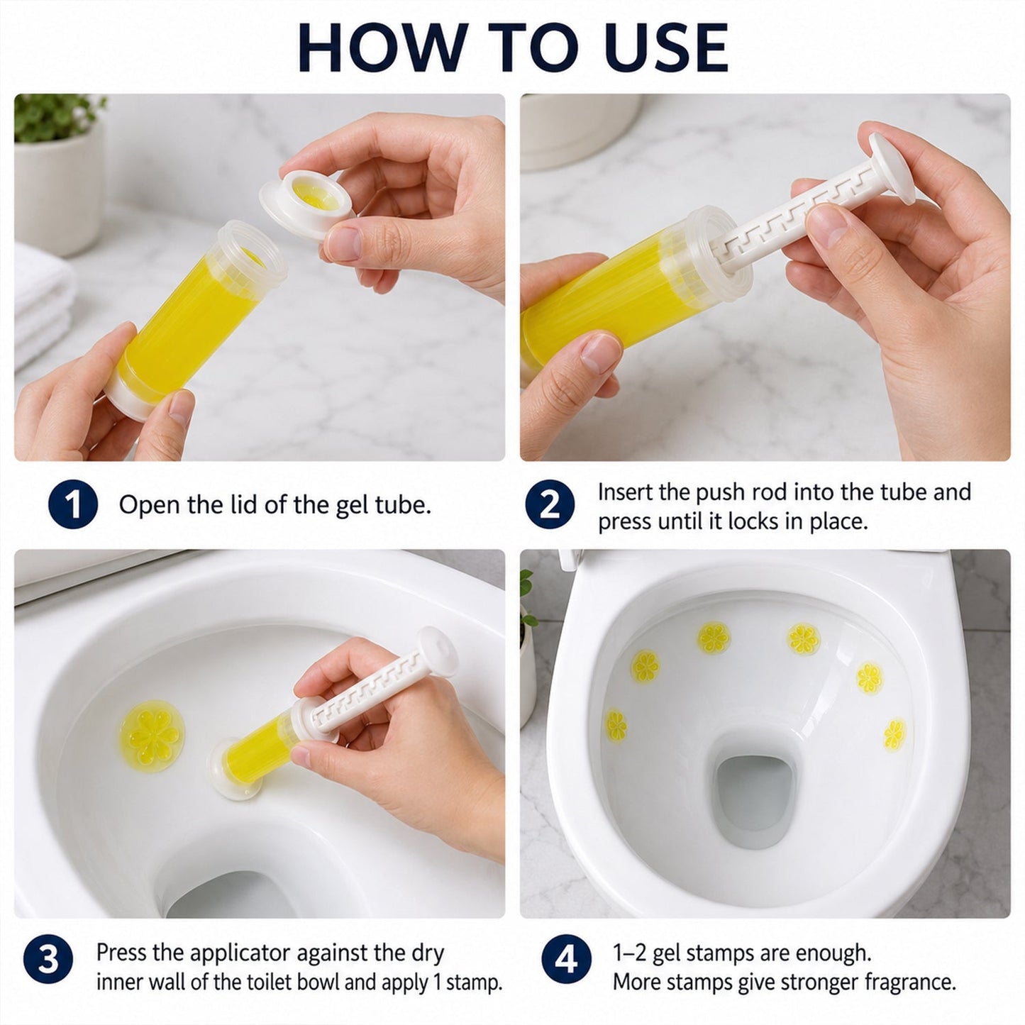 Instructions for using toilet gel cleaner