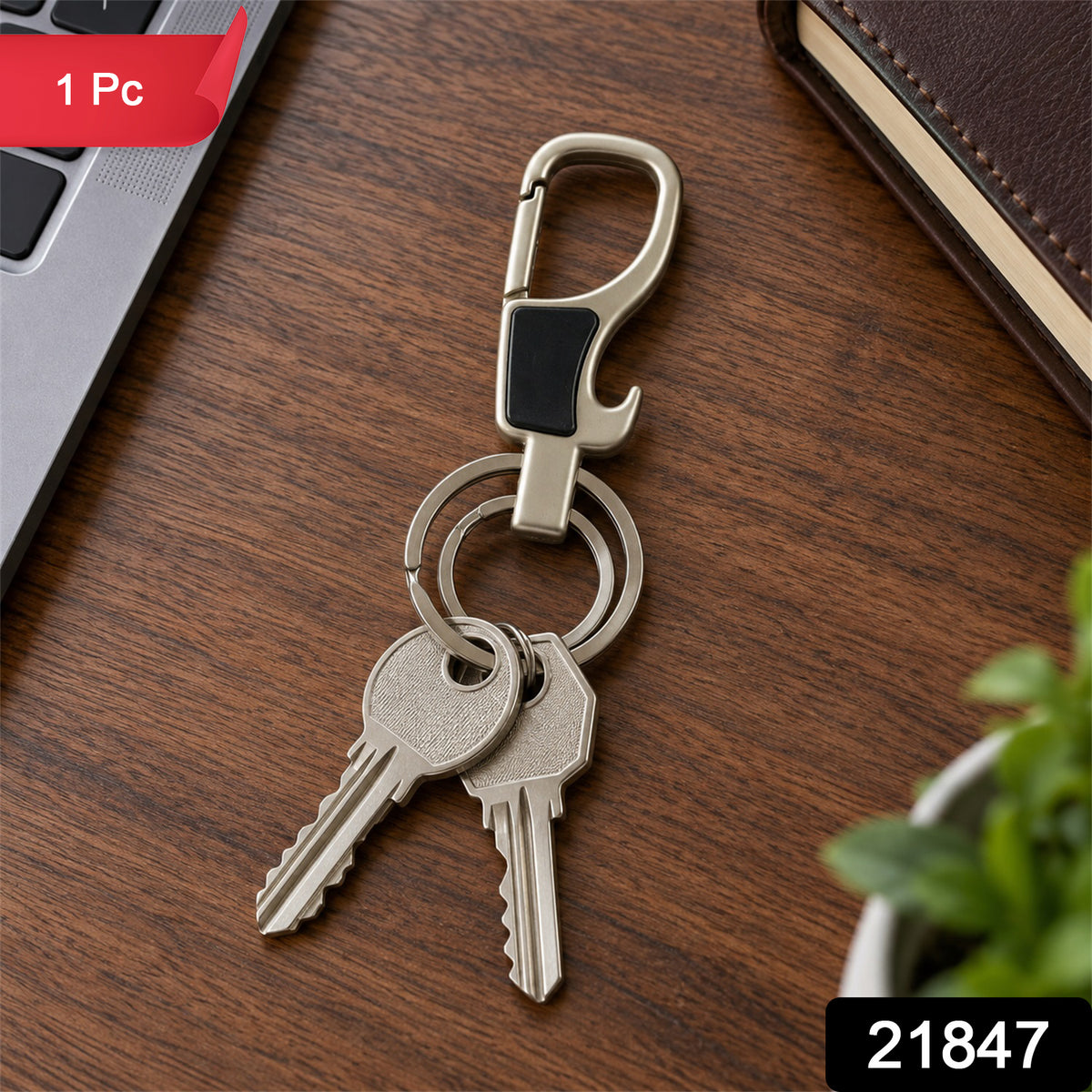 Premium Stainless Steel Carabiner Keychain with Secure Locking Clip 1 Pc