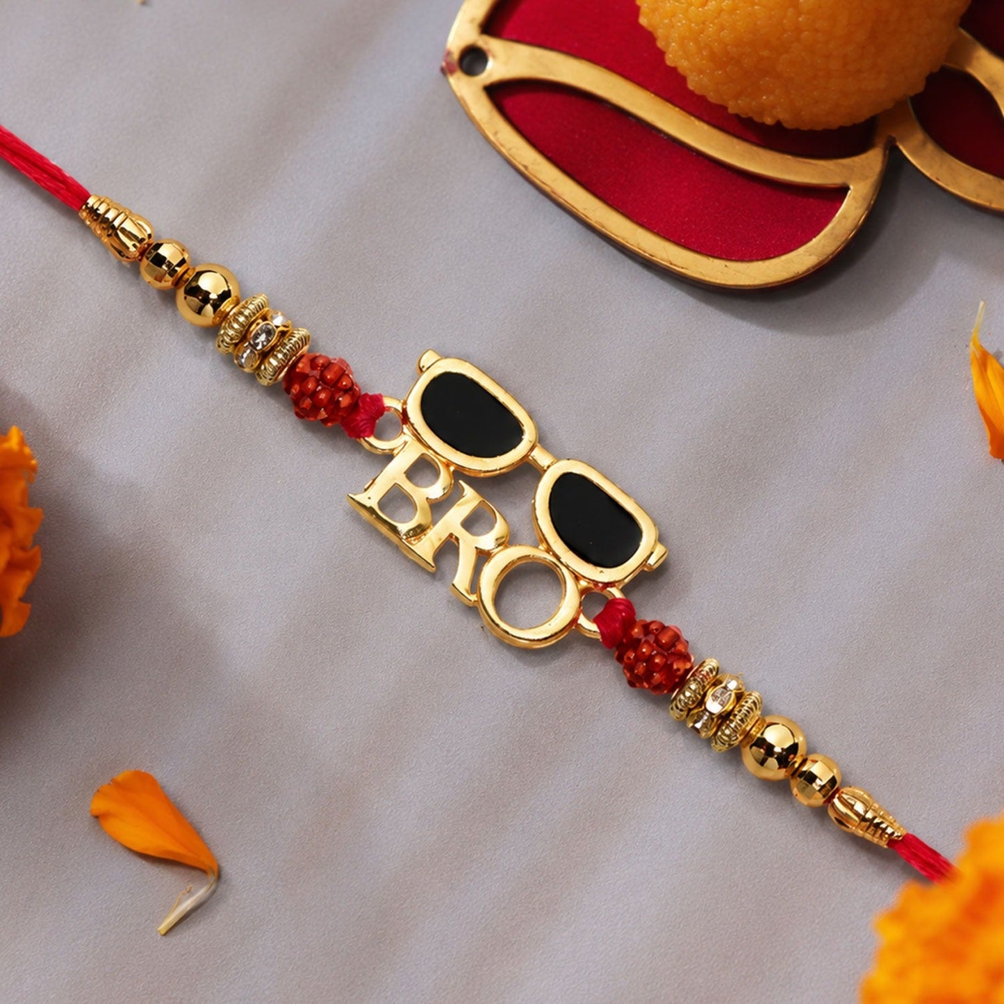 Bro Rakhi featuring a unique sunglasses design for Raksha Bandhan celebrations.