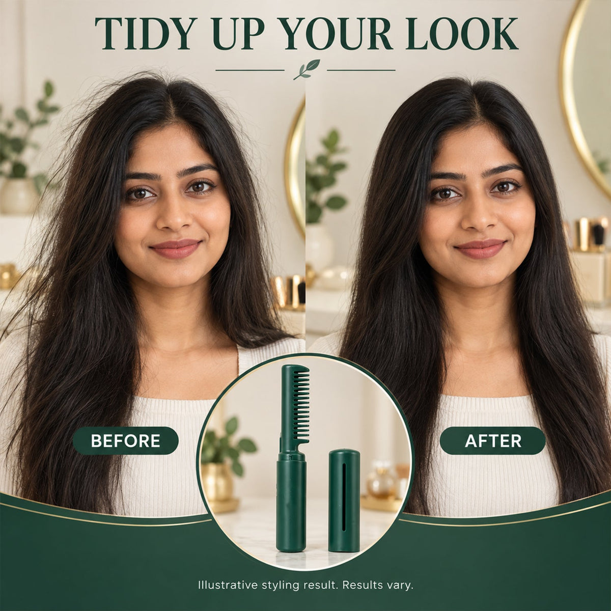 Cordless hair straightener comb with removable cap 03