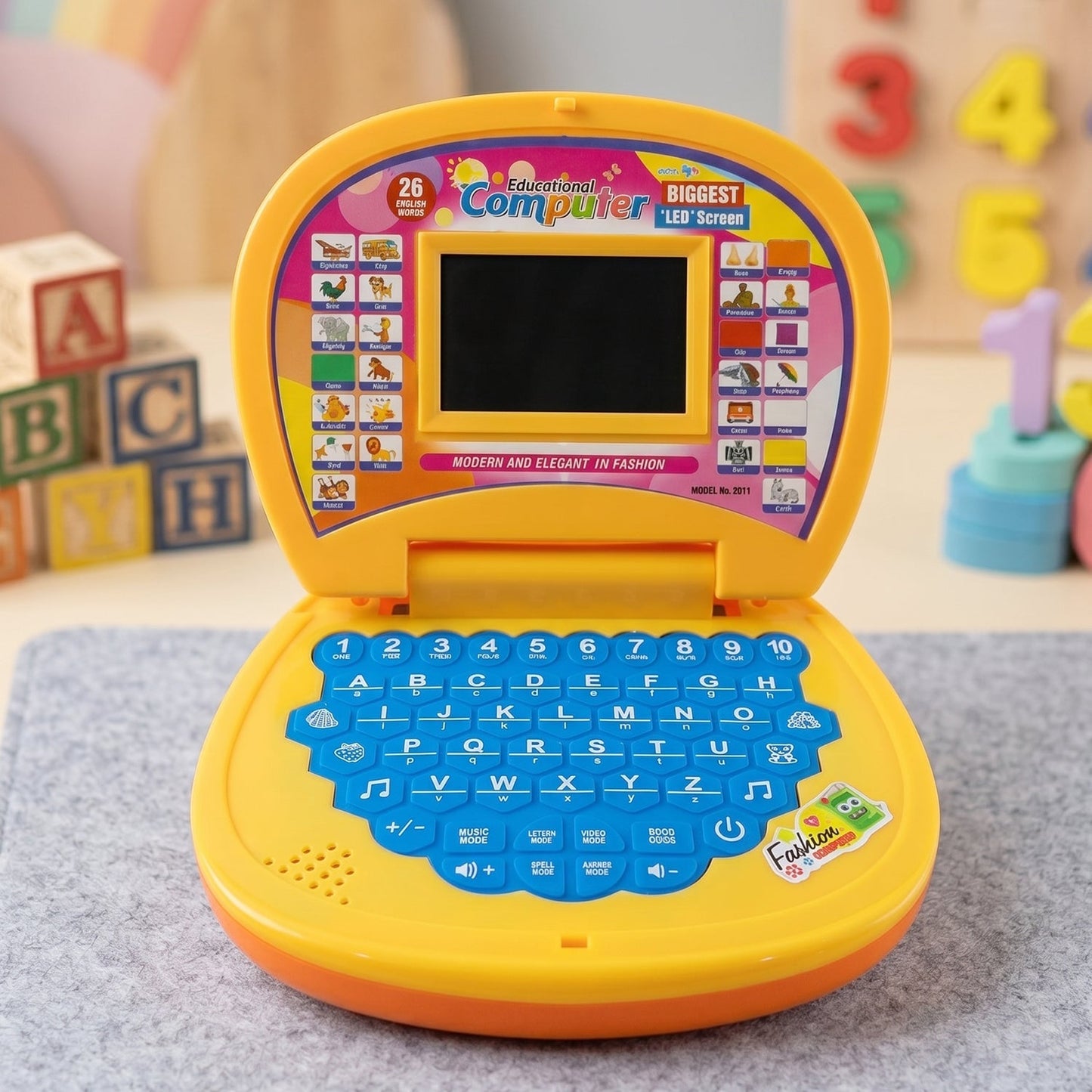 Kids laptop toy with numbers and alphabets