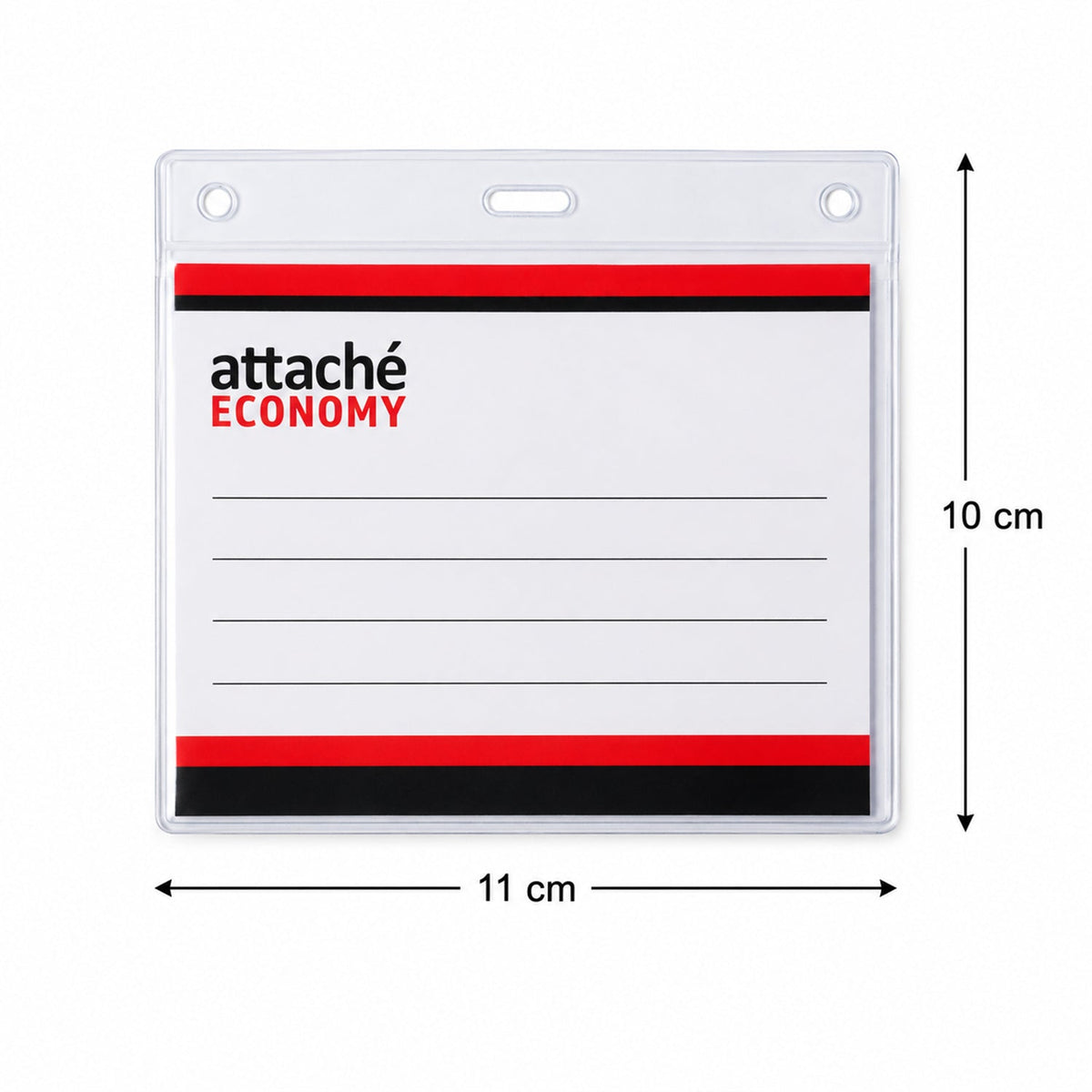 Close-up of ID card holder's transparency and strap slot for easy access