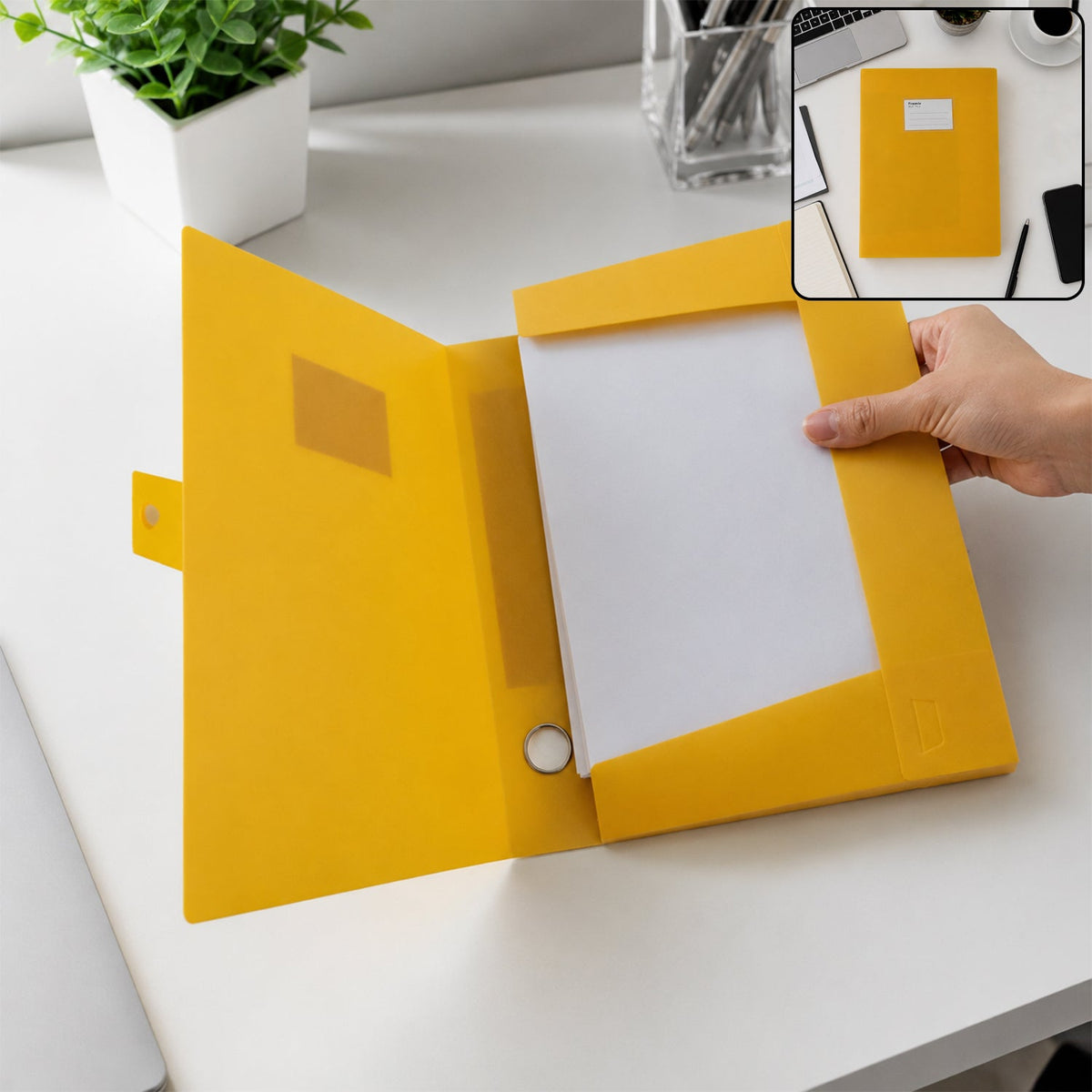 Plastic document box file button label slot