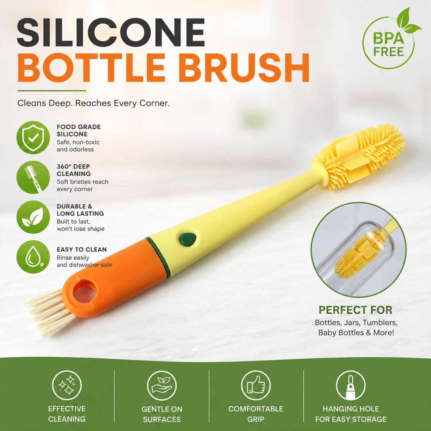 Bottle cleaning brush pack